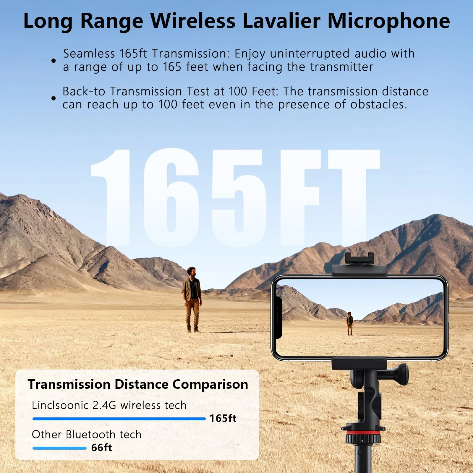 Wireless lavalier Microphone，Mini Microphone AI Noise Cancel Vocal Type-C & Lightning Plug-Play 36H with Sound Modules Charging Case,165ft Clip-on Processors Lapel Mic for All Iphone,Android,Tablet - Image 6