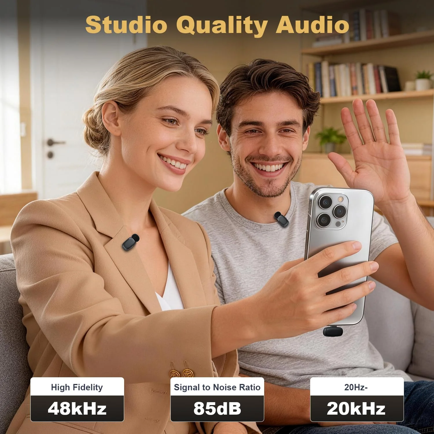 Wireless Lavalier Mini Microphone for iPhone ipad Android, 30H Long Battery Life, 100FT Wireless Range, Noise Cancellation, Plug & Play for Vlogging, Video Recording, Podcast, YouTube, TikTok J01 - Image 7