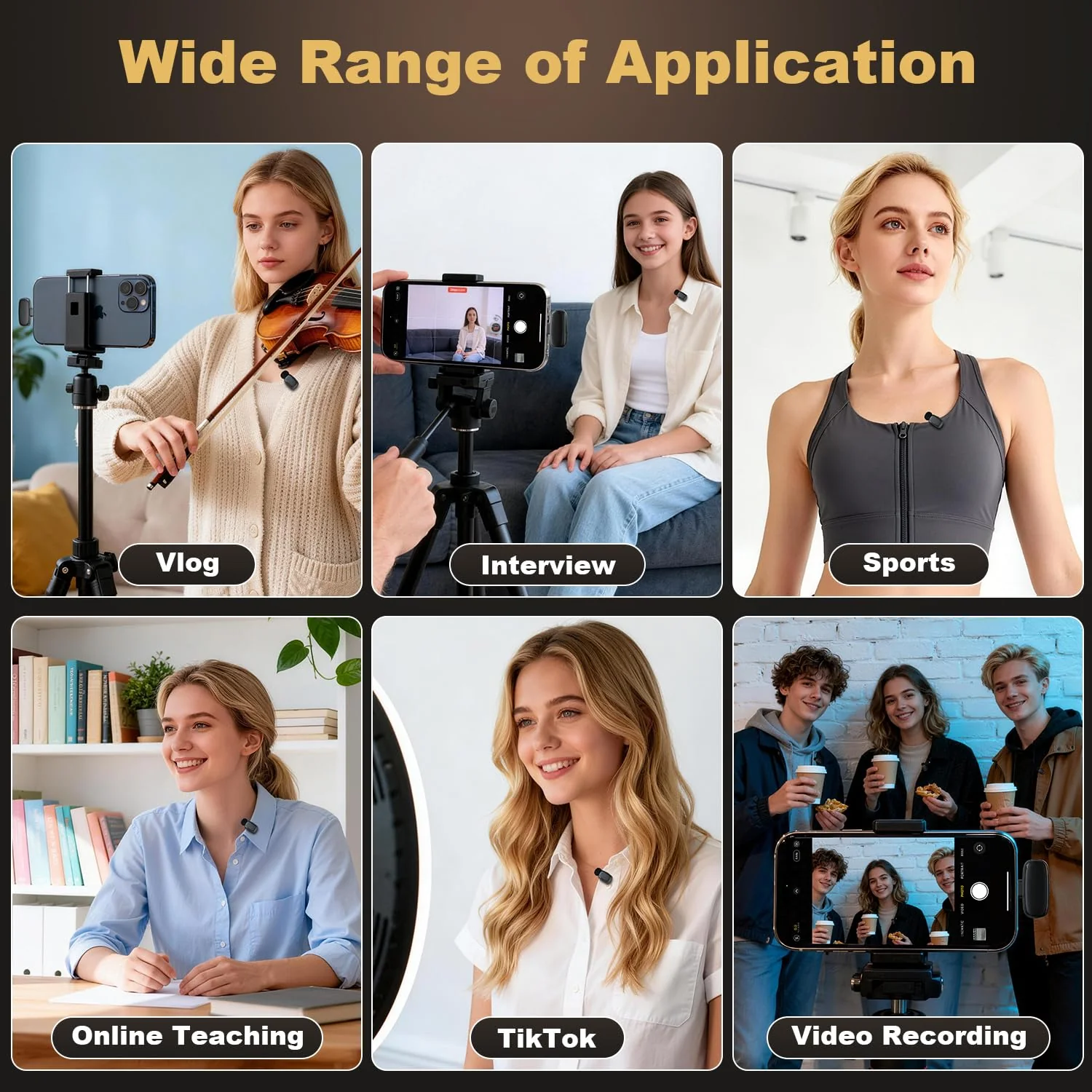 Wireless Lavalier Mini Microphone for iPhone ipad Android, 30H Long Battery Life, 100FT Wireless Range, Noise Cancellation, Plug & Play for Vlogging, Video Recording, Podcast, YouTube, TikTok J01 - Image 9