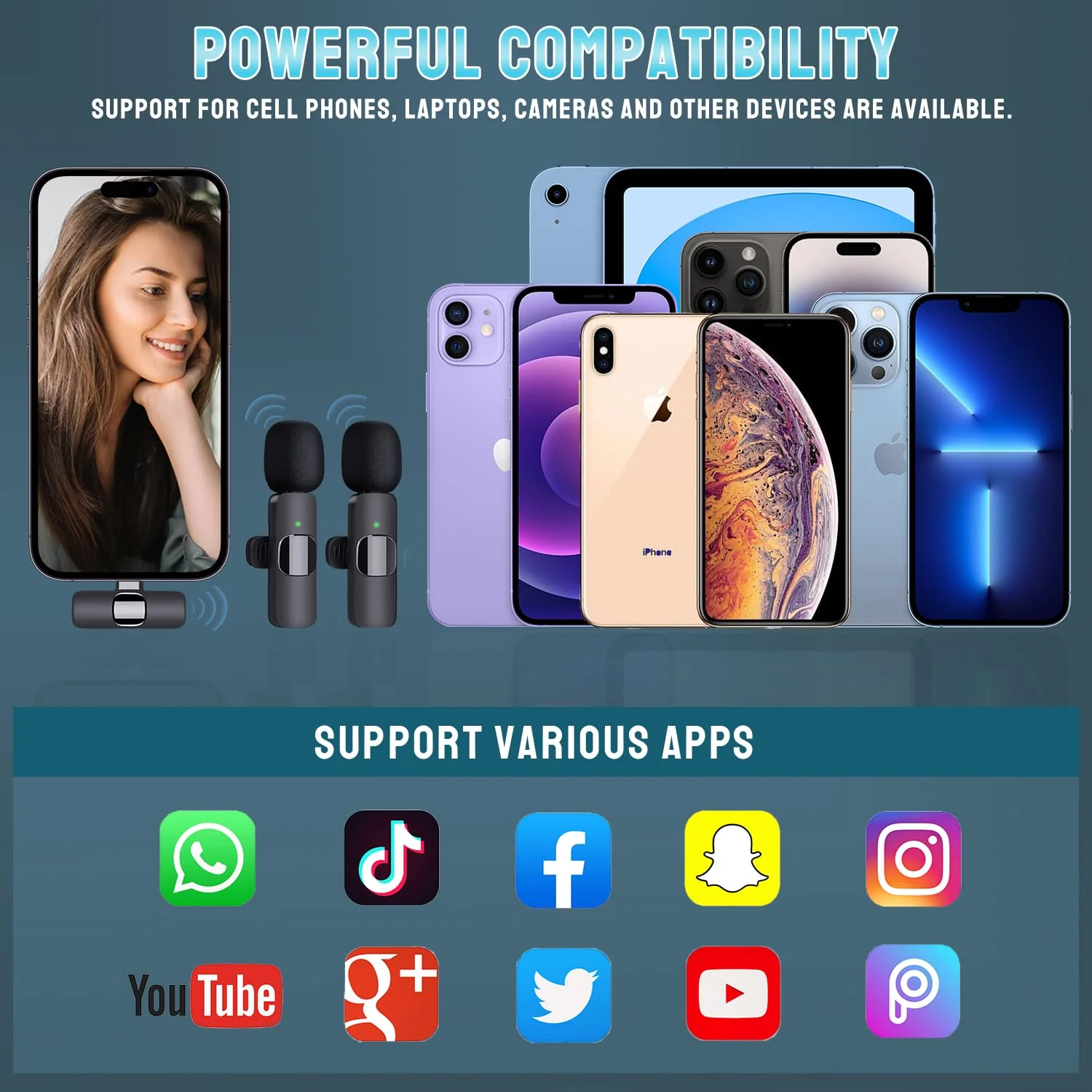 Wireless Microphone for iPhone, Dual Professional Wireless Lavalier Microphone for iPhone iPad, Plug-Play Wireless Mic for Recording,Live Stream,YouTube,Facebook,TikTok,Vlog - Image 7
