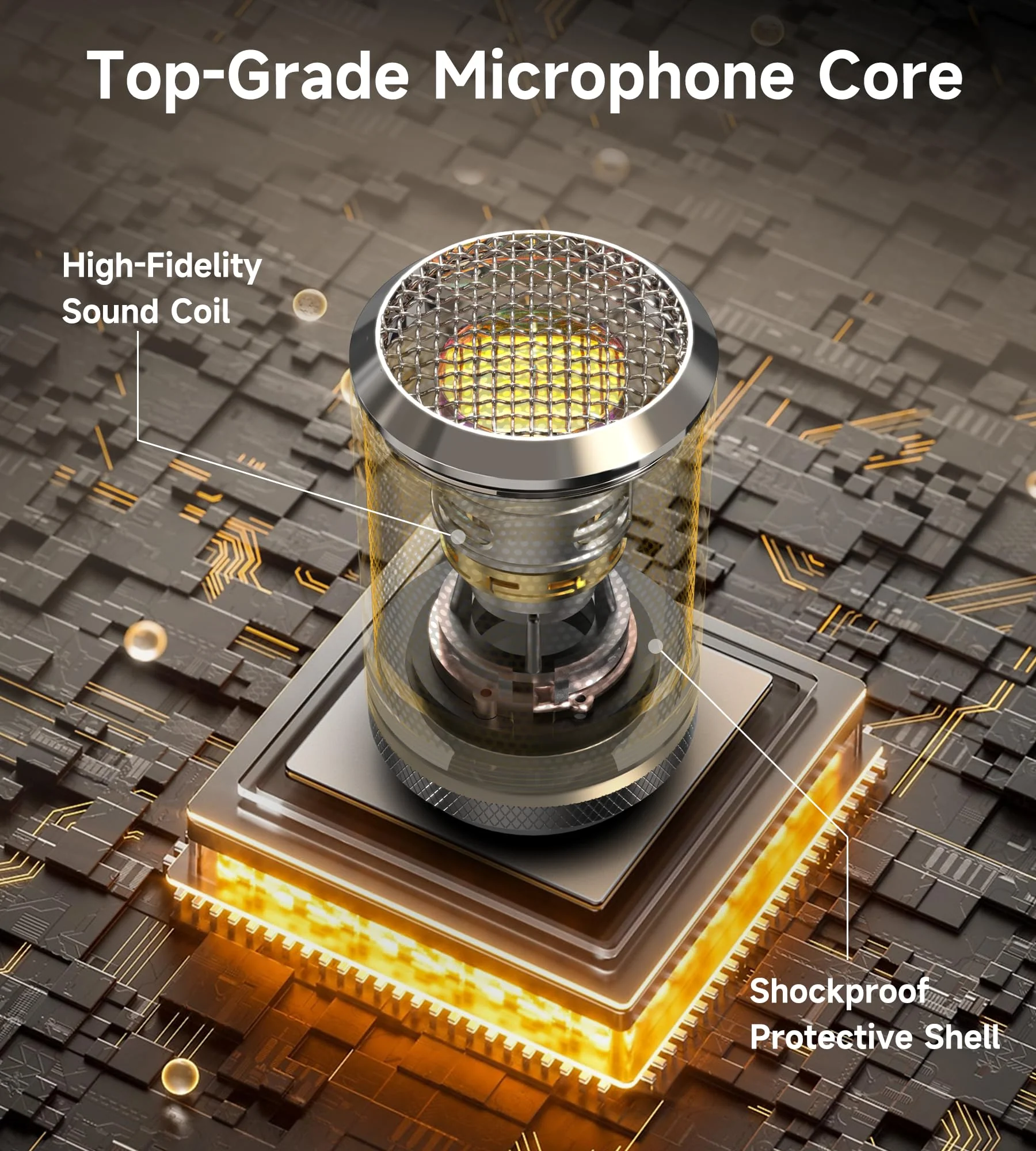 Wireless Microphone, Metal Dynamic Mic System with One-to-One Chip Connection and Rechargeable Receiver, 40H Duration, 200FT Range Receiving, Less Latency Karaoke Microphone for Singing - Image 3