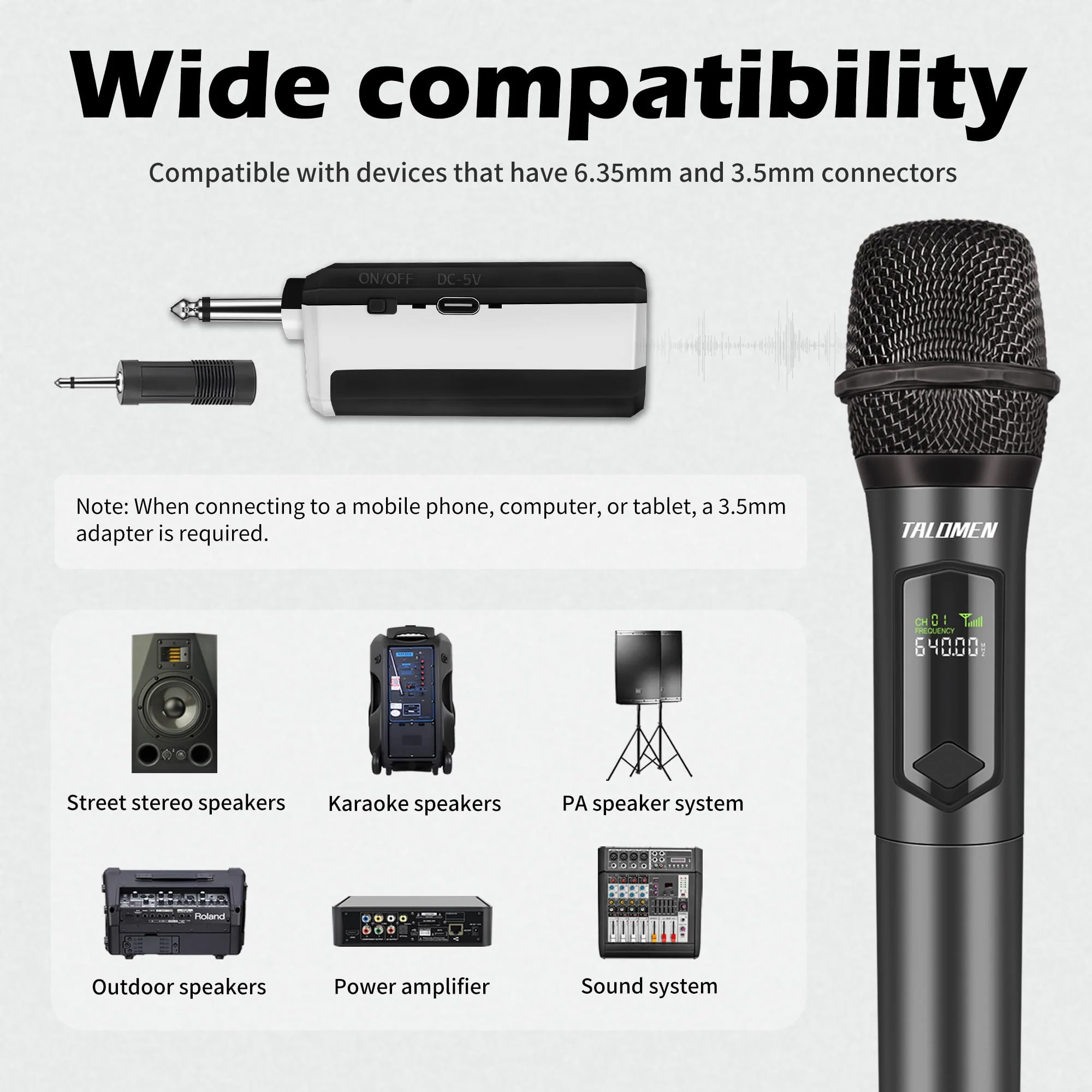 Wireless Microphone,Professional Handheld Cordless Dynamic Mic System with Rechargeable Receiver(160 Ft),Karaoke Microphone Set for Singing,Karaoke,Wedding,DJ,Party,Speech,Church,PA,K60-1 Gray - Image 6