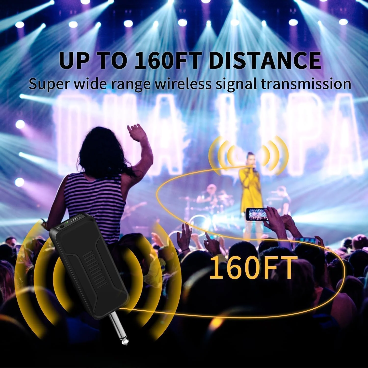 Wireless Microphone, Professional UHF Dual Handheld Cordless Dynamic Mic System with Rechargeable Receiver - 160ft Range, Karaoke Microphone Set for Karaoke, Party Singing, Church, Speech, DJ, Wedding - Image 2