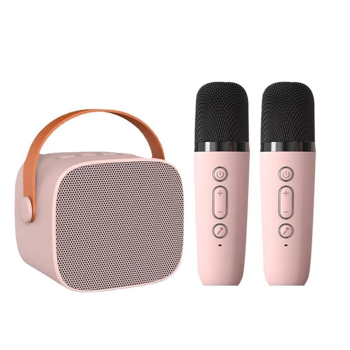 Wireless Microphone Speaker, Bluetooth Small Speaker, Suitable for Home and Outdoor, Pink