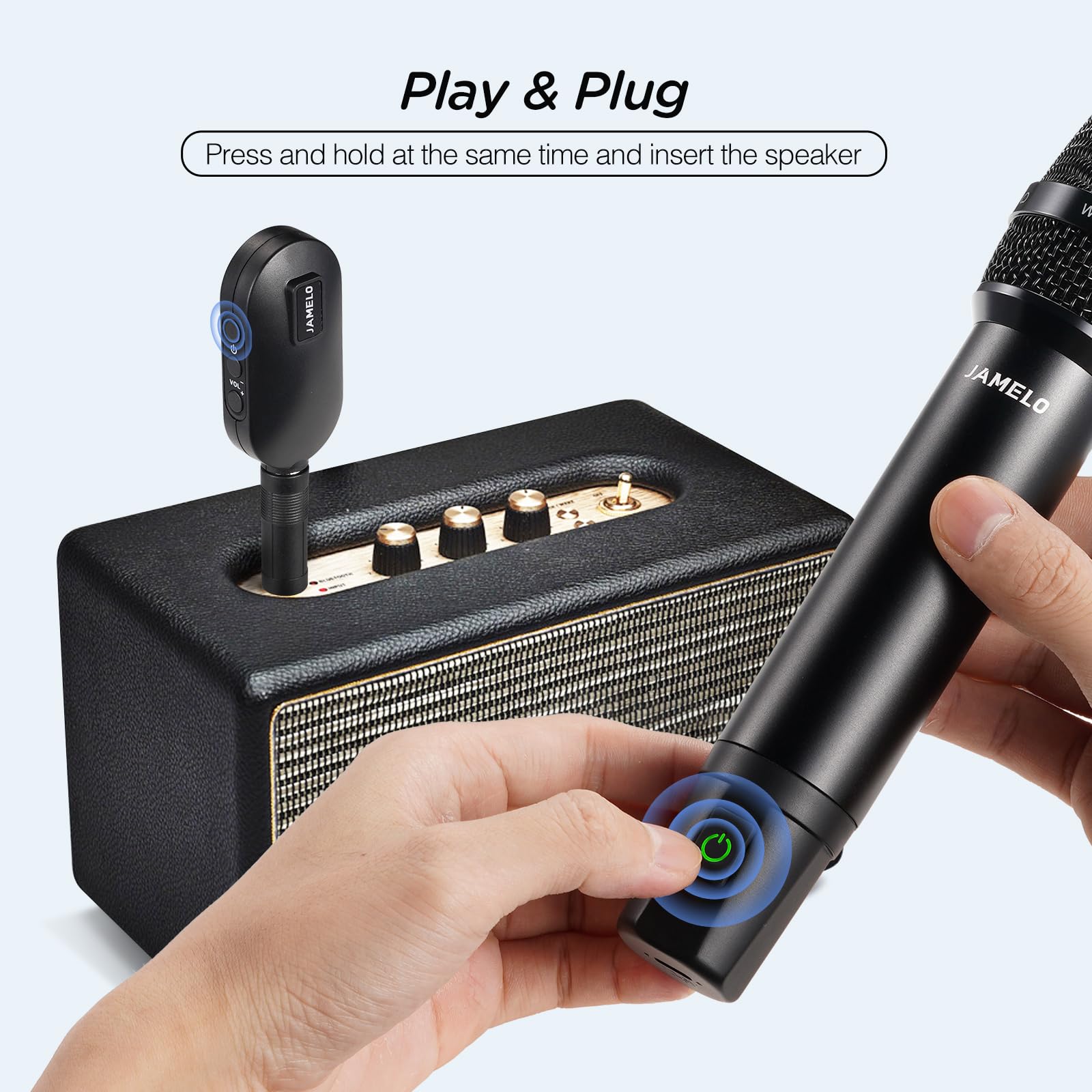 Wireless Microphones, 2.4 GHz Metal Rechargeable Wireless Mics with Dual Professional UHF Handheld Karaoke Microphone System with Receiver, Dynamic Mic for Church, Singing, Speech, Wedding, Party - Image 6
