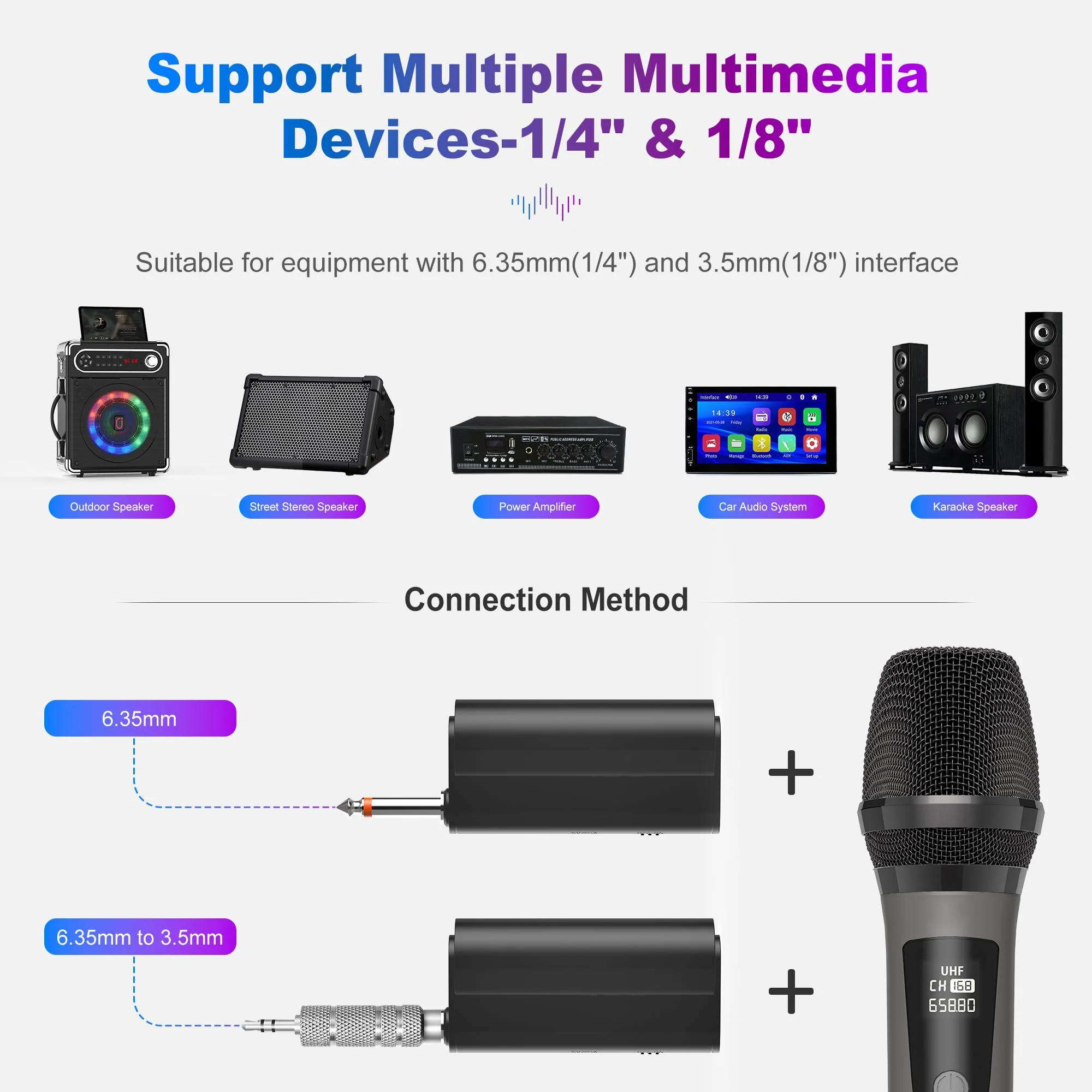 Wireless Microphones, Professional Dual Karaoke Microphones, Wireless Dynamic Microphone System Set with Rechargeable Receiver for Home Party, Speech, Wedding, Church, PA System Red - Image 5