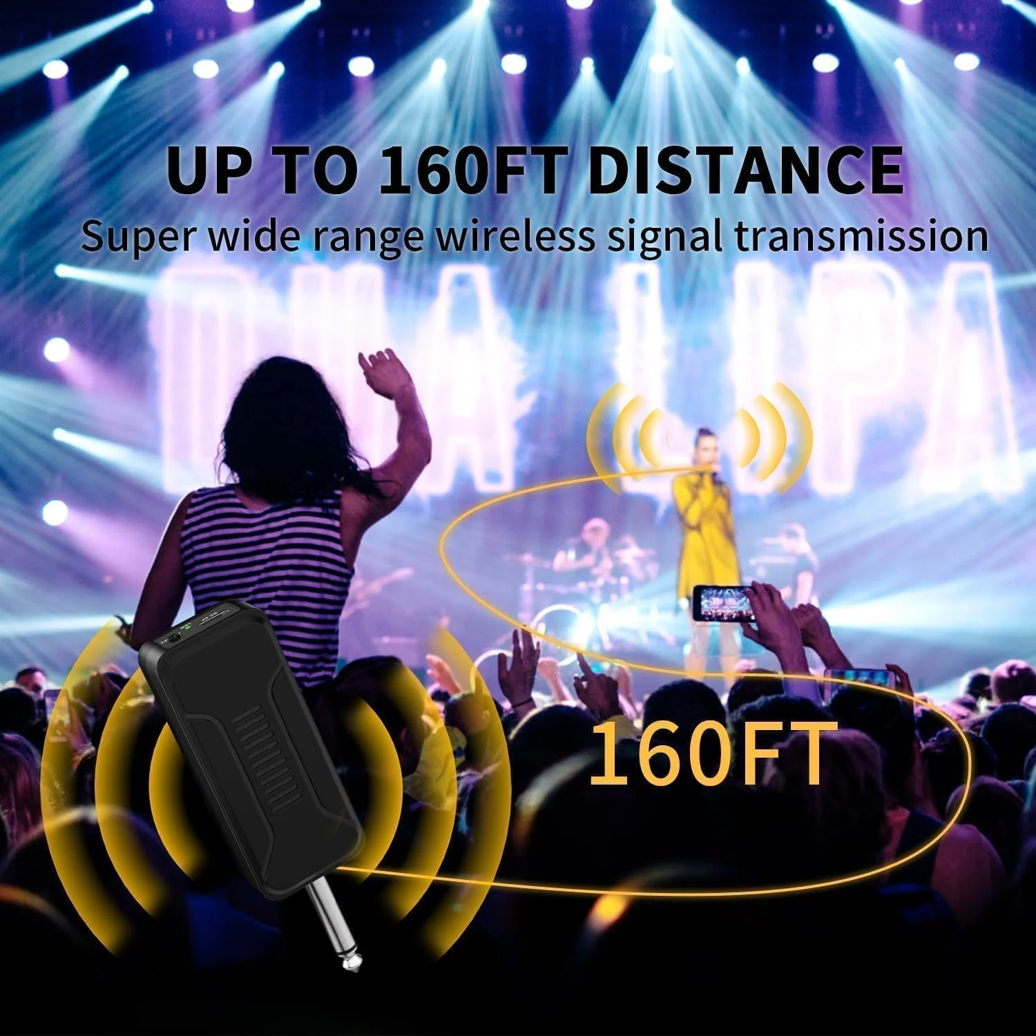 Wireless Microphones, Professional UHF Metal Dual Handheld Cordless Dynamic Mic System with Rechargeable Receiver, 1/4" Output, 160ft Range, Auto Connect for Karaoke, Party Singing, Church, Speech, DJ Red&Gray - Image 2