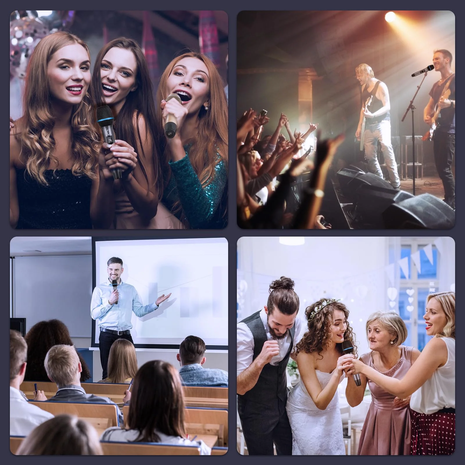 Wireless Microphones, Two UHF Microphones for Karaoke Singing, Rechargeable Dynamic Mic System with Receiver for Church, Party, Meeting, Speech, PA System, Plug and Play 20W - Image 9