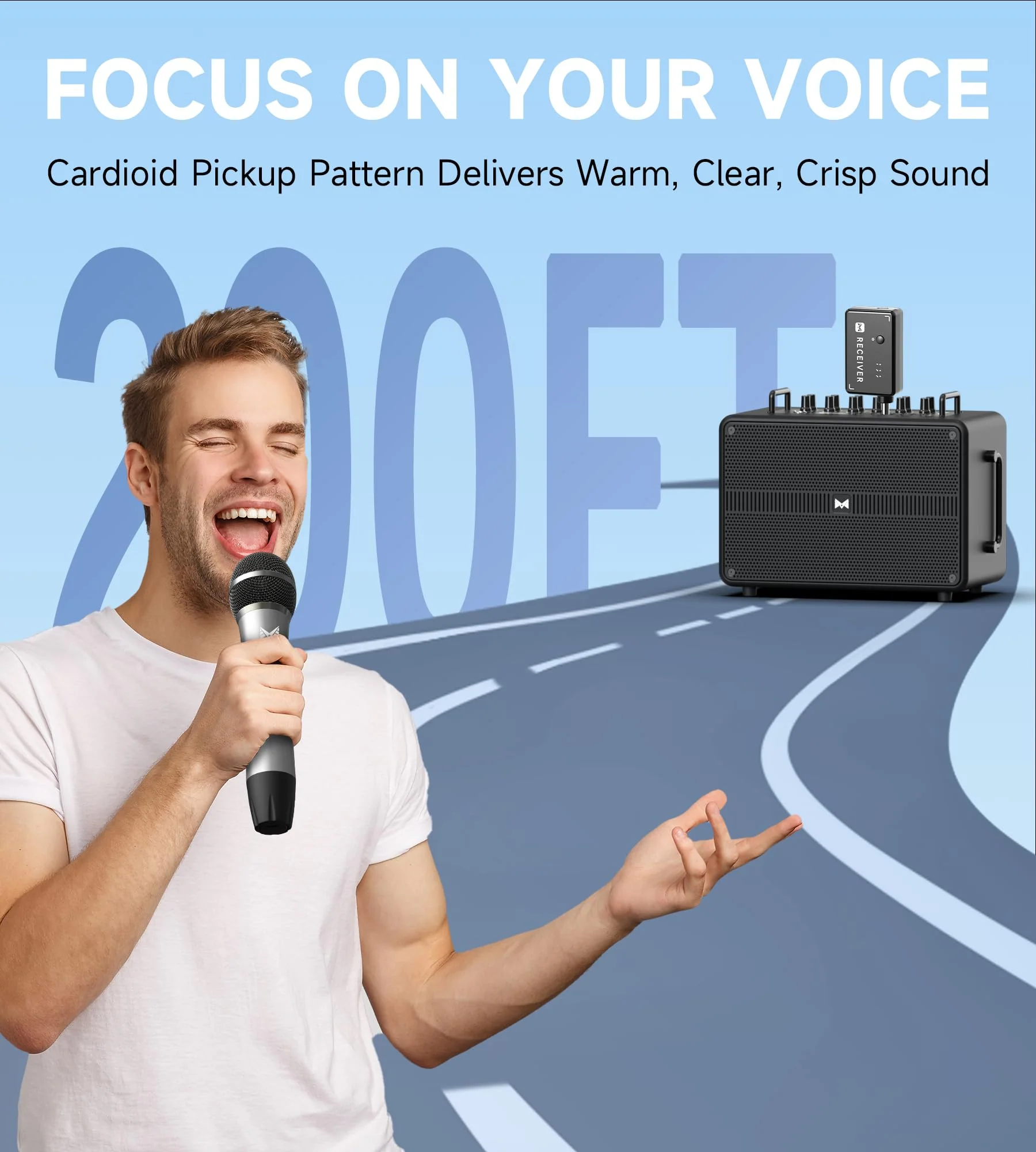 Wireless Microphones, Wireless Microphone with One-To-One Chip Connection, Volume Control, 200-Foot Receiving Distance, All-Metal Tube Microphone, Suitable for Video Recording, Family Gatherings - Image 4