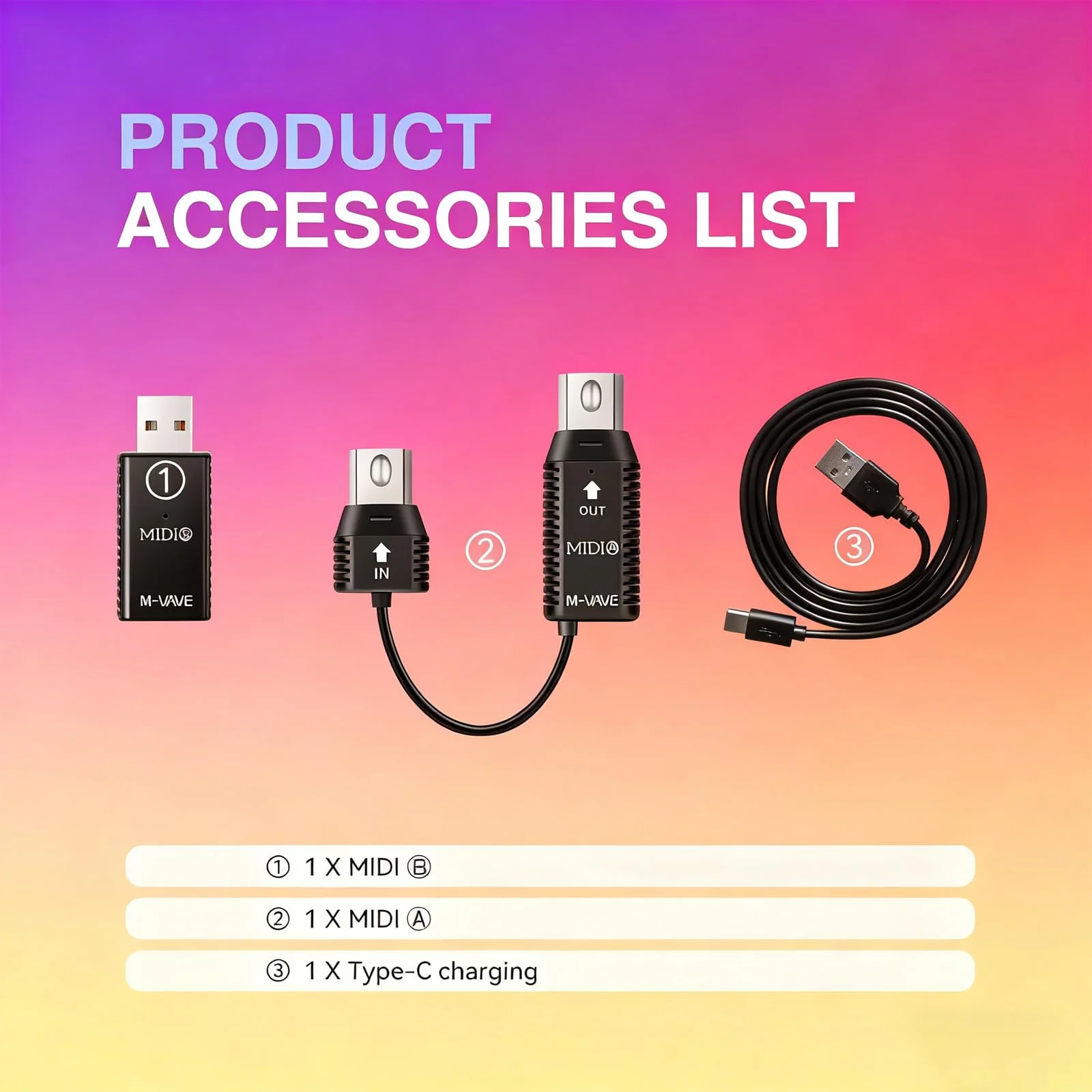 Wireless MIDI Interface, USB Bluetooth Option for MIDI Controller Mac, iOS, Windows, MIDI Transmission System Ultra Low Latency, 5-PIN DIN Interface Wireless MIDI Synthesizer Keytar Digital Piano - Image 2