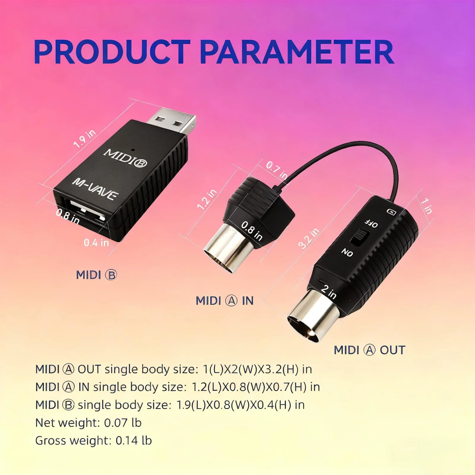 Wireless MIDI Interface, USB Bluetooth Option for MIDI Controller Mac, iOS, Windows, MIDI Transmission System Ultra Low Latency, 5-PIN DIN Interface Wireless MIDI Synthesizer Keytar Digital Piano - Image 3