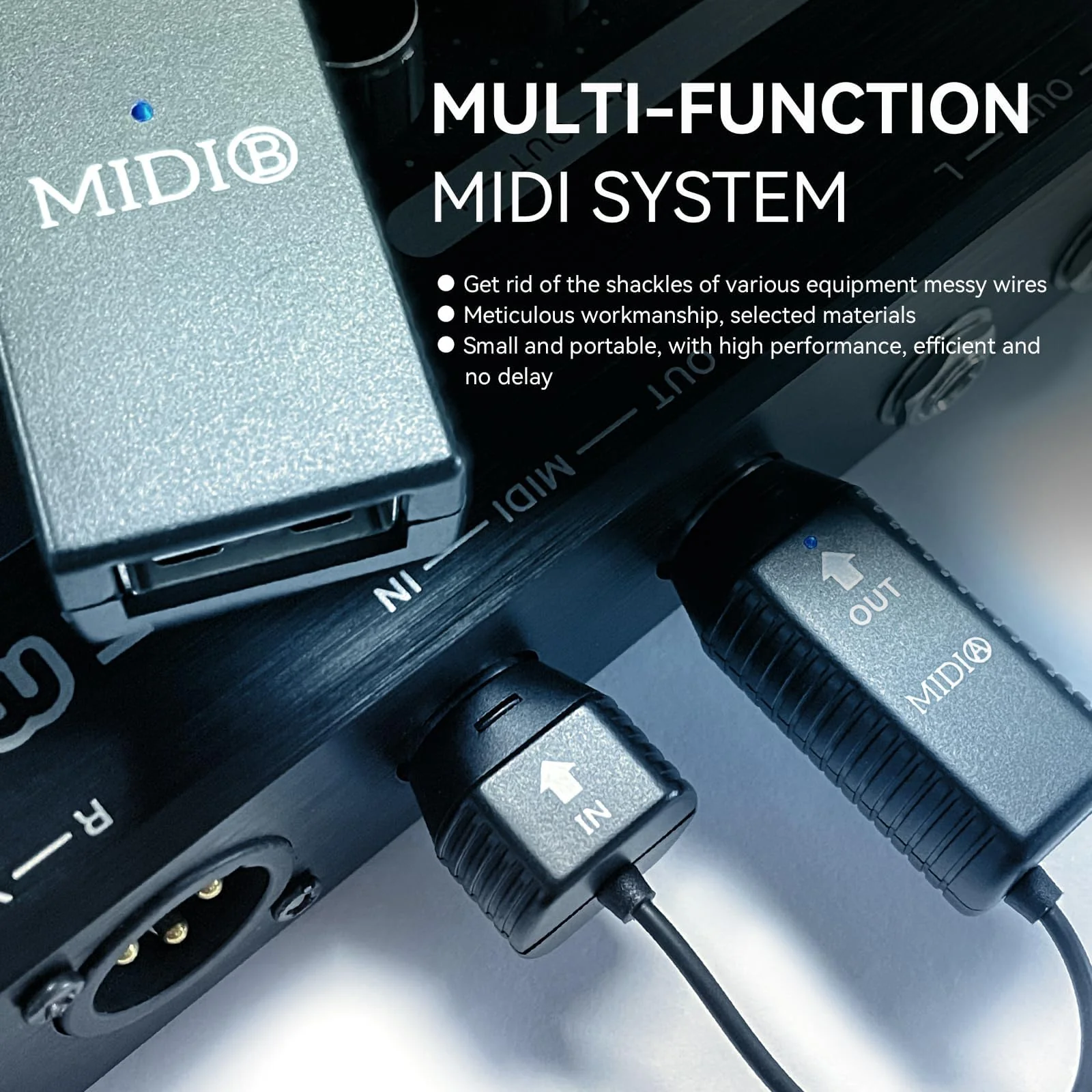 Wireless MIDI Interface, USB Bluetooth Option for MIDI Controller Mac, iOS, Windows, MIDI Transmission System Ultra Low Latency, 5-PIN DIN Interface Wireless MIDI Synthesizer Keytar Digital Piano - Image 6