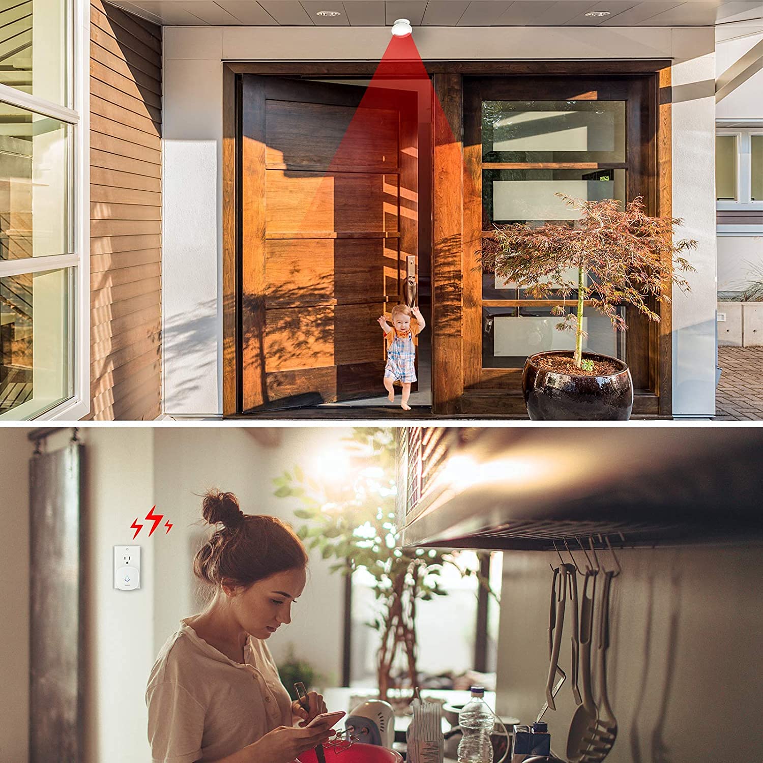 Wireless Motion Sensor Door Chime: Business Entry Doorbell Indoor Motion Detector Alarm Buzzer Store Entrance Alert Bell (1000Ft Range, 32 Tunes, 5 Level Volume) 1 sensors 2 Receiver 2 Rreceivers 1 Sensor - Image 5