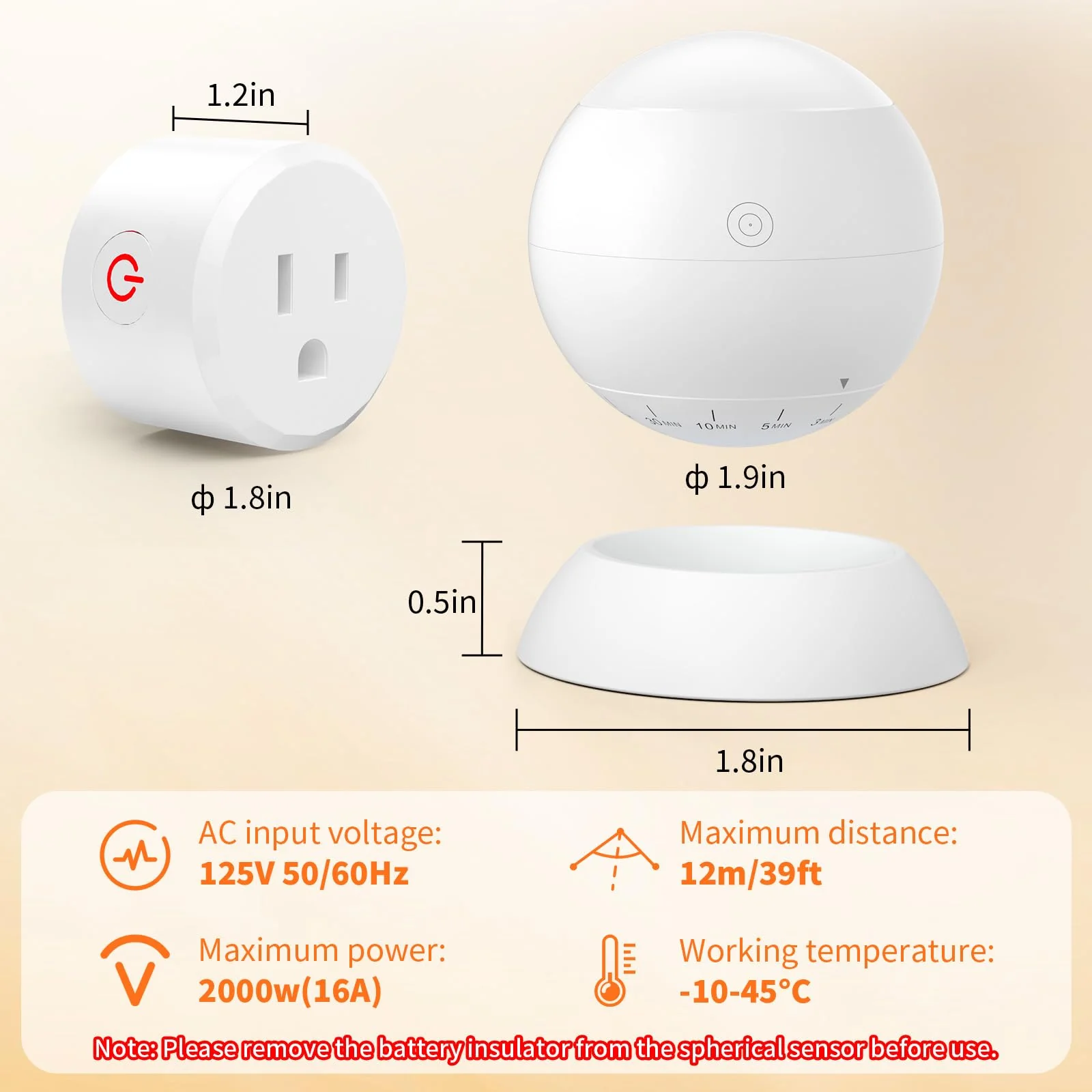 Wireless Motion Sensor Light Switch with Built-in Timer Settings, PIR Motion Sensor Plug Outlet with 3 Adjustable Ranges, Auto On/Off, Ideal for Garage & Storage Room, Compatible with All Light Bulbs 1 Pack(New) - Image 6