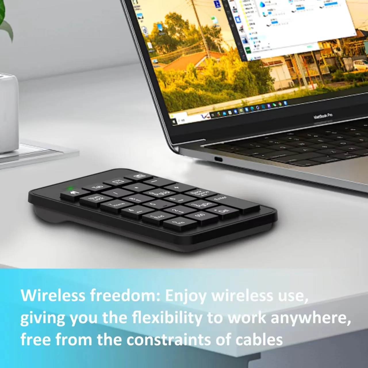 Wireless Number Pad with Battery, Enhanced Efficiency with 23 Keys Numeric Keypad Upgraded Version of 10 key USB Keyboard Financial Accounting Numpad for Laptop, PC, Notebook, Desktop,Surface Pro 2.4GWireless - Image 2