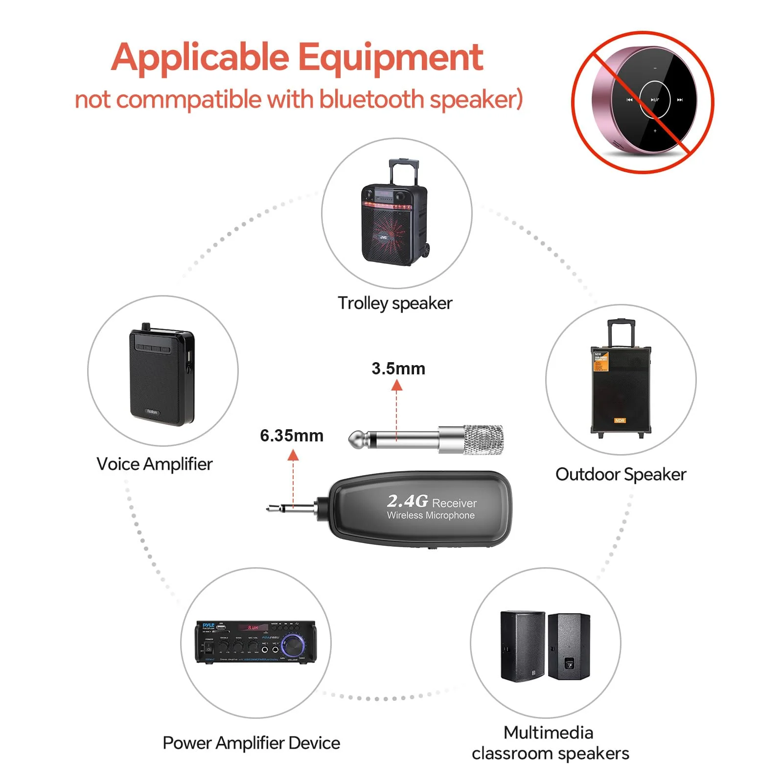 Wireless Saxophone Microphone, 2.4G Clip Instruments Mic, Rechargeable Transmitter and Receiver, 100ft Range, Great for Sax, Trumpet, Tuba, Trombone, Cornet, FrenchHorn - Image 5