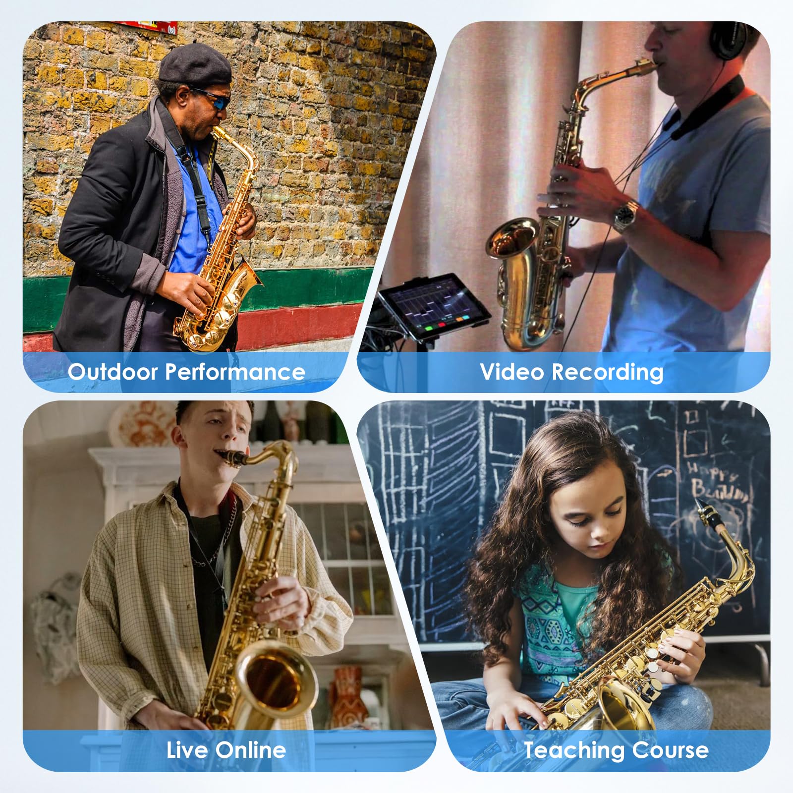 Wireless Saxophone Microphone System for Instruments: UHF Rechargeable Instruments Microphone Receiver and Transmitter - 160ft Range. Plug and Play - Clip-on Mics Suitable for Sax Trumpet, Trombone LG-06 - Image 9