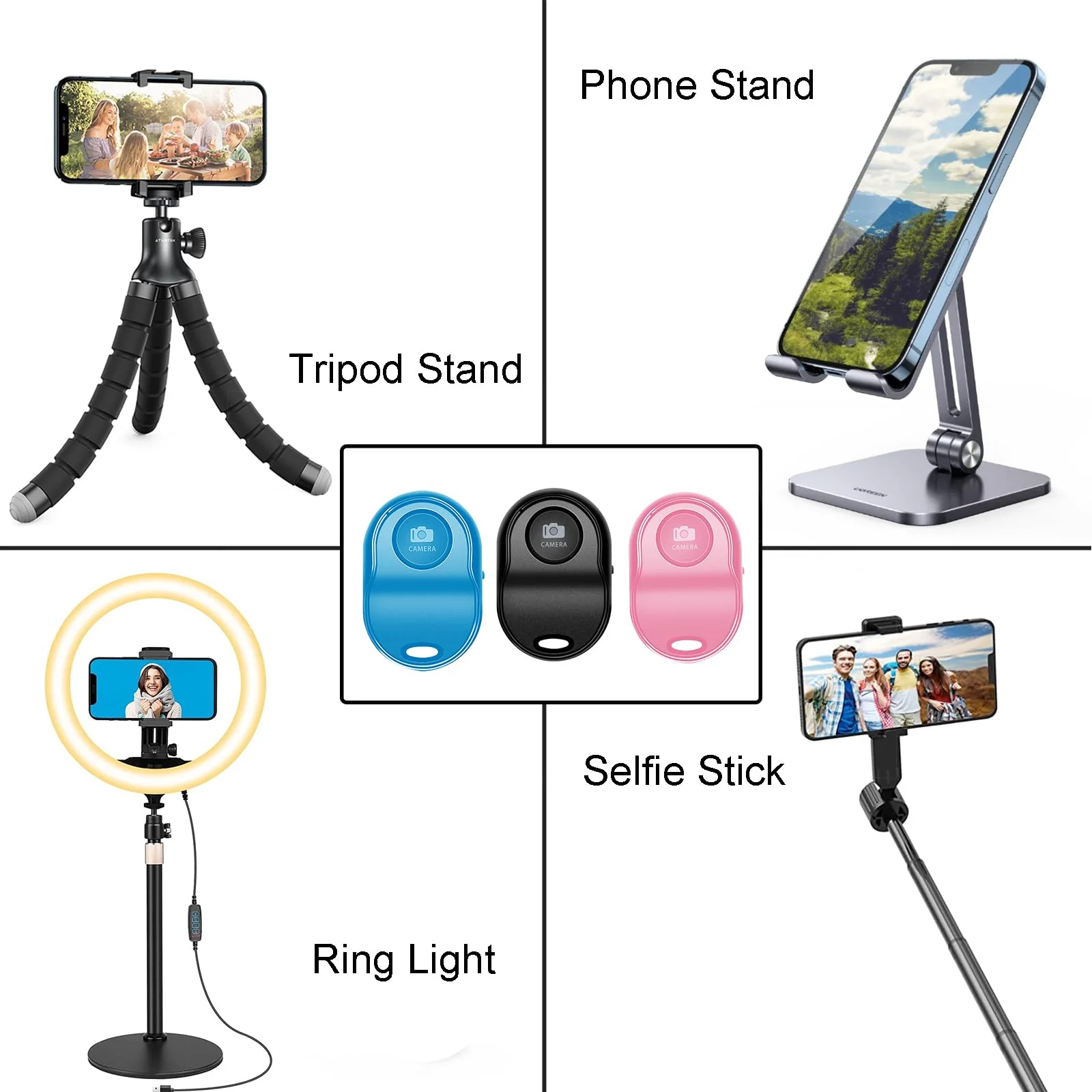 Wireless Smartphone Camera Remote Control (3 Pack) for Photos & Videos, Bluetooth Remote Shutter for iPhone/Android/iPad/Tablets with Adjustable Wrist Strap,Selfie Clicker for Photos & Videos. Black+Black+Black - Image 7