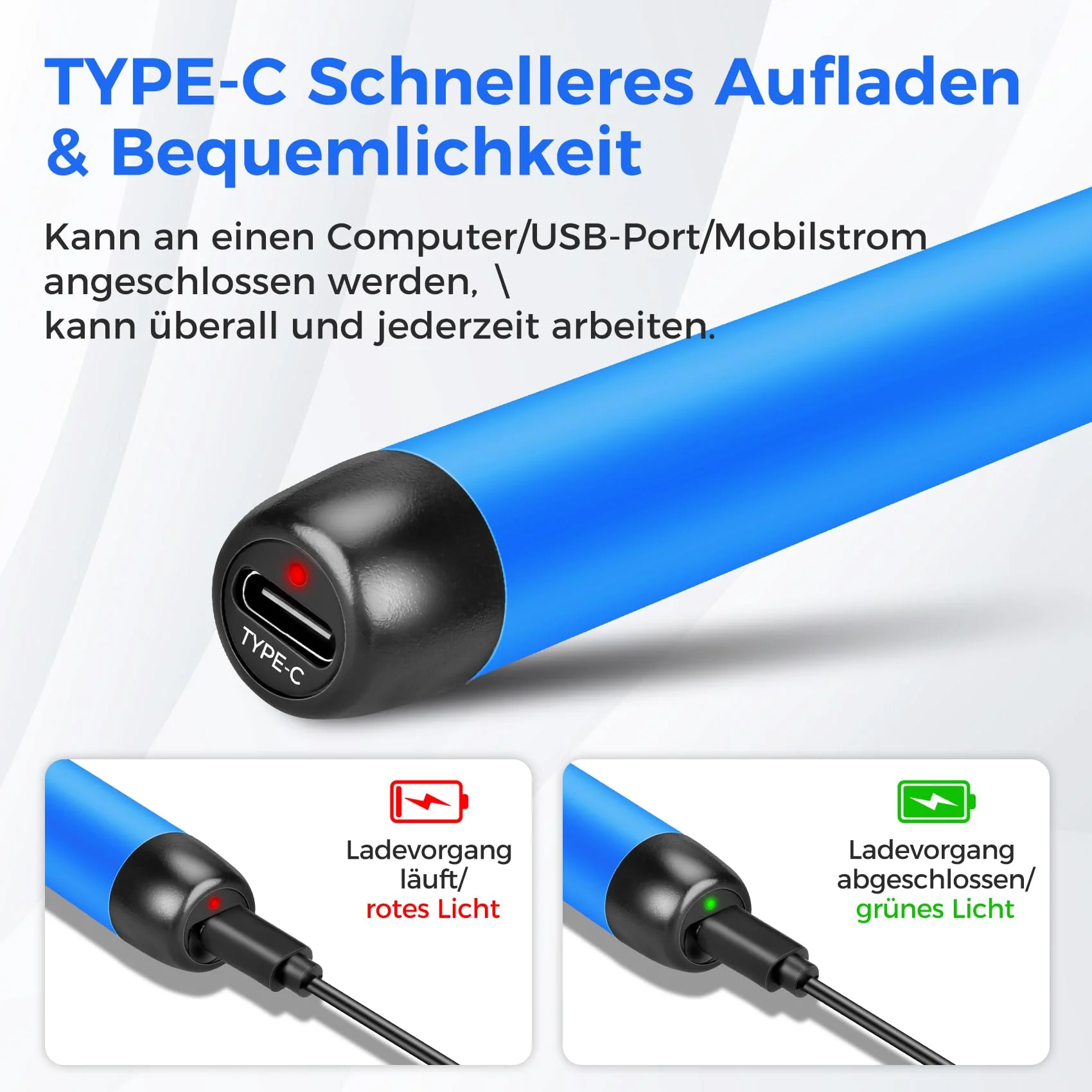 Wireless Soldering Iron Set - USB Soldering Iron with 3 Temperature Adjustable 300°C - 450°C, 3 Soldering Tips, Soldering Iron Stand, Soldering Wire, Soldering Paste, KKMOL Soldering Set for Repair of Blue - Image 5