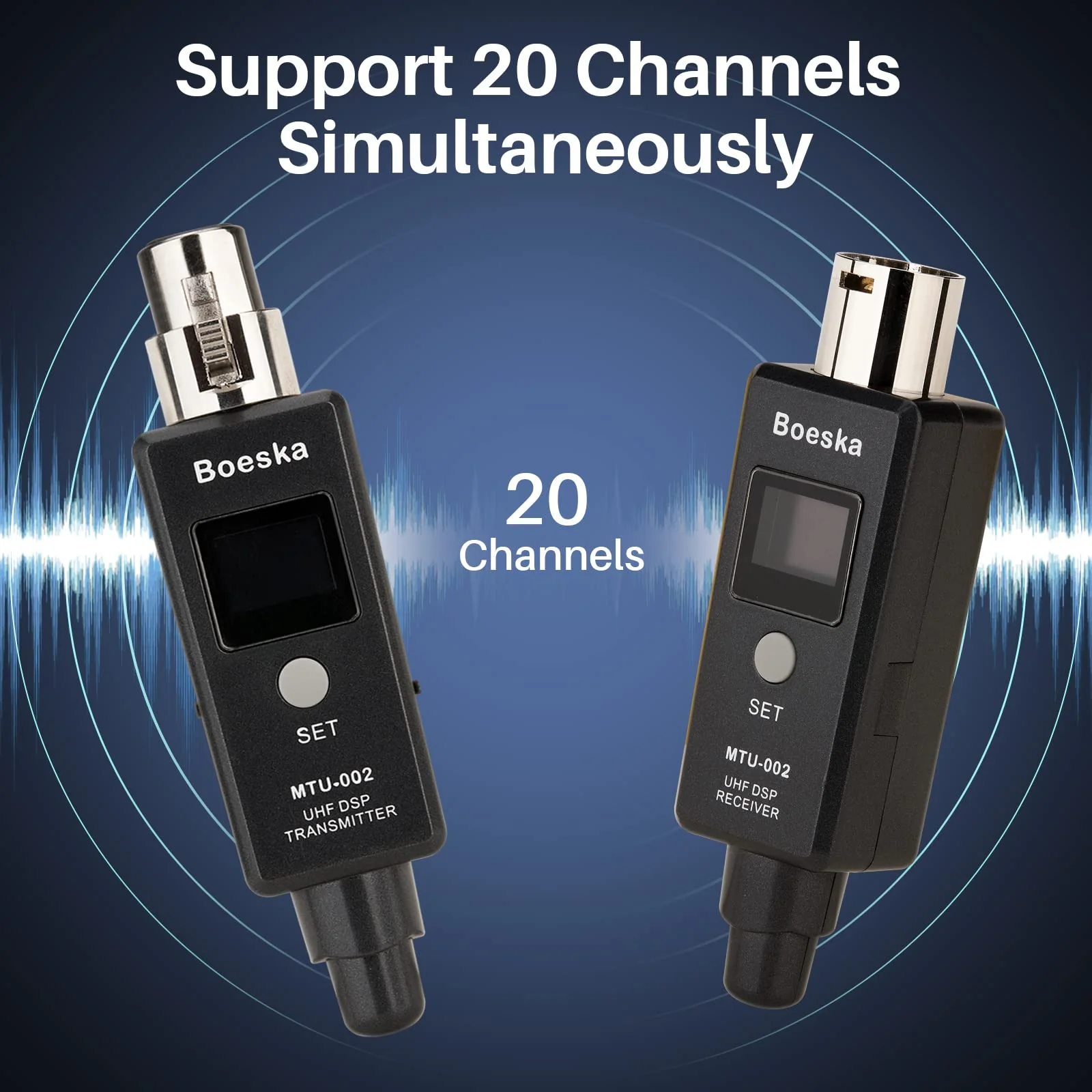 Wireless Transmitter And Receiver For Dynamic Microphones And Music Sources, UHF Wireless XLR Adapter System, 48k Frequency Signal Transmission,USB Recharge Capable, 100 Feet Range - Image 3