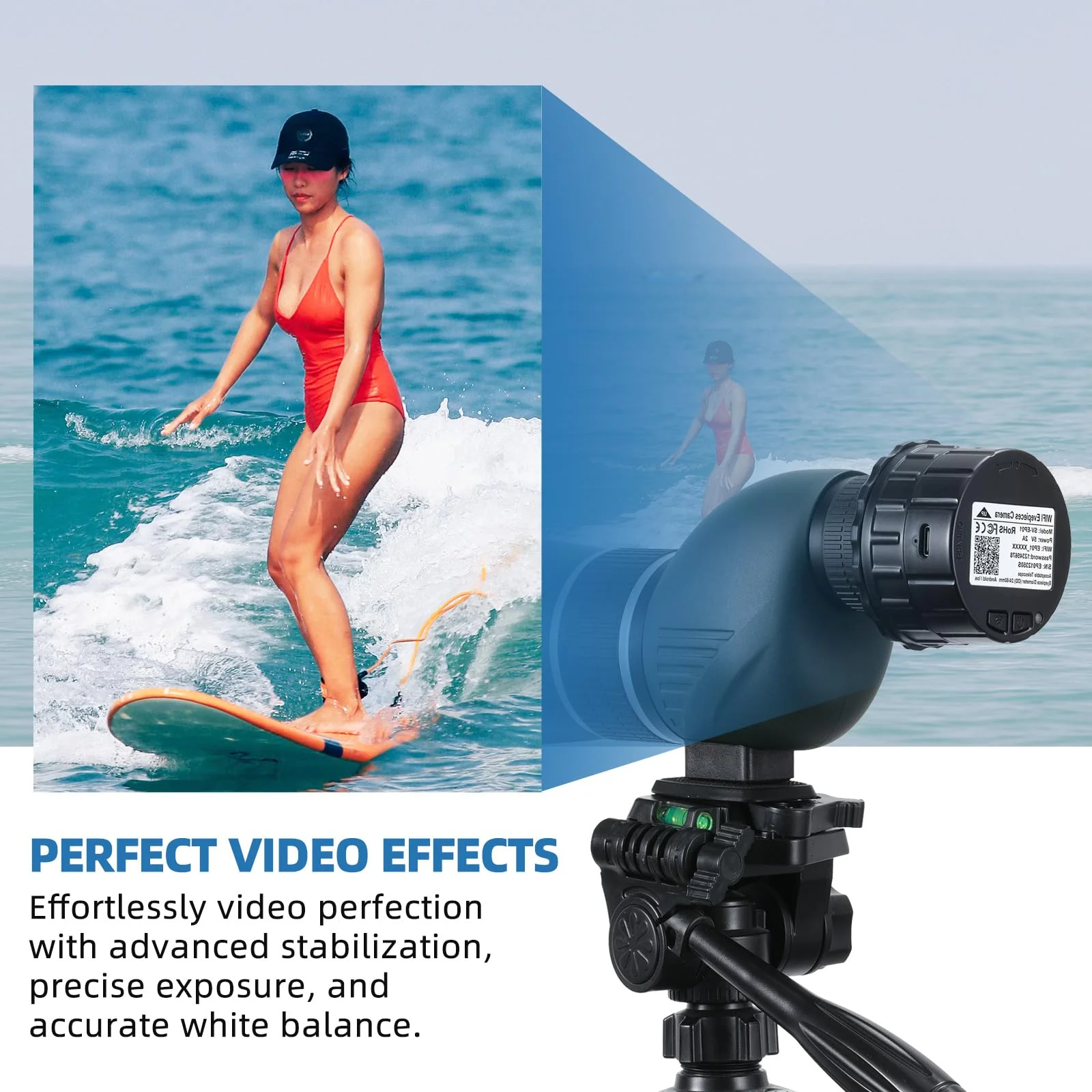 Wireless WiFi Electronic Eyepiece Telescope Eyepiece Camera 32GB Video Recording Digital Telescope Camera Electronic Eyepiece, Telescope Accessories for 24mm-50mm Optical Telescopes and Microscope - Image 5
