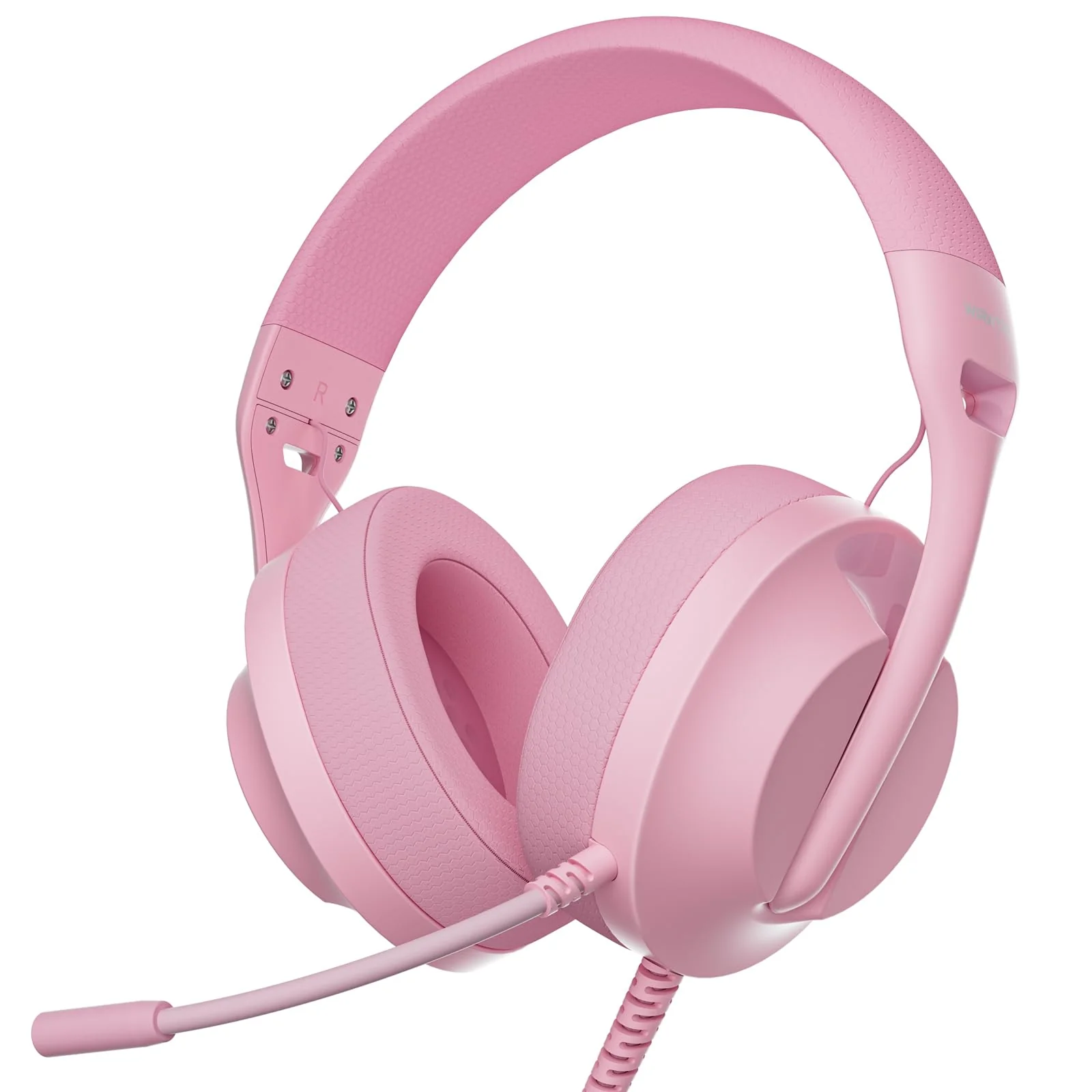 WIRWTRU S30 Gaming Headset with Microphone,198g Lightweight Design, Wired Gaming Headphones for Xbox, Xbox Series X|S, PS5, PS4, Switch, PC, Noise Cancelling Mic, Soft Earmuffs (Pink) Pink