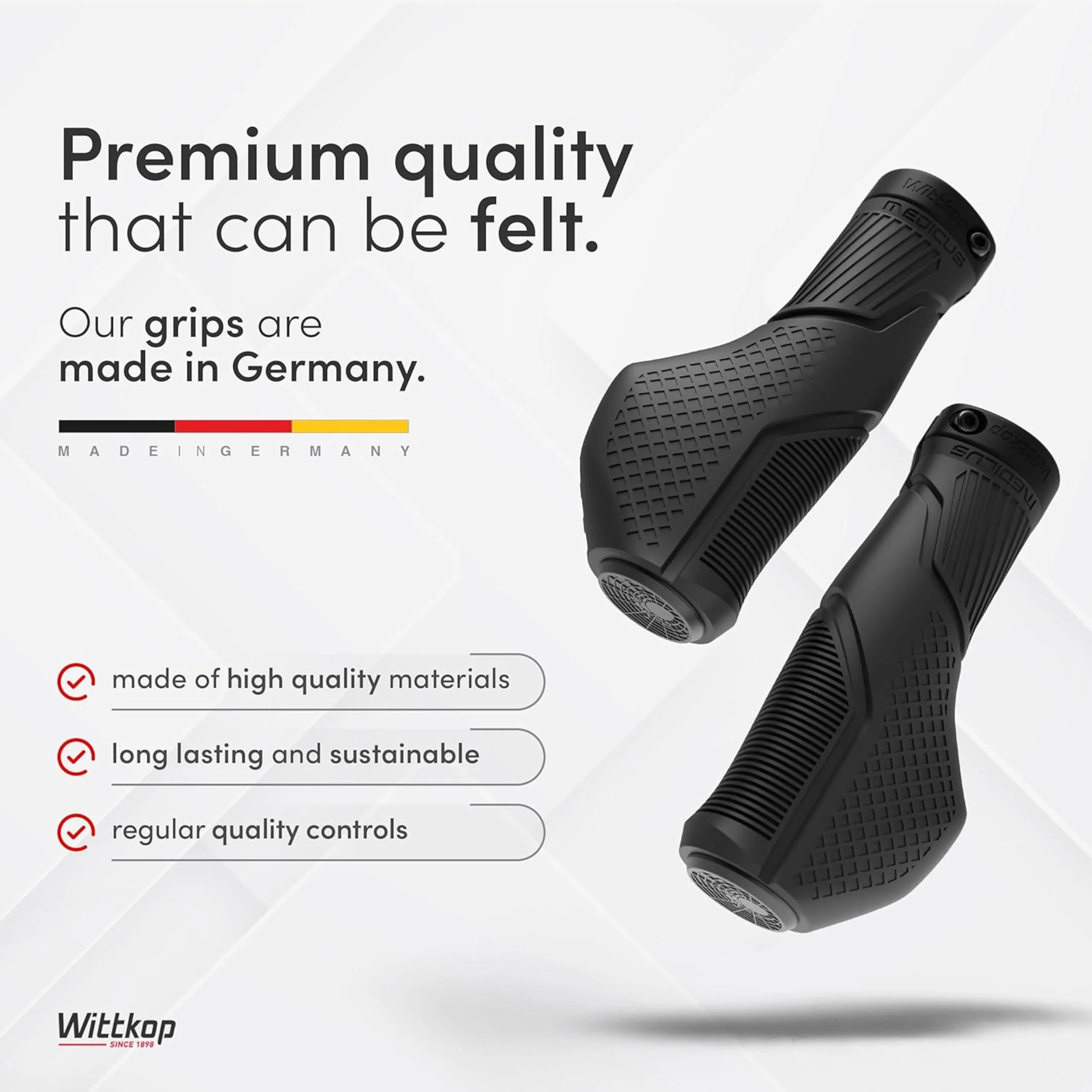 Wittkop Bike Grips With Innovative 3-Zone Design Made in Germany - Ergonomic Non-Slip Comfort and EFC Zones for Optimized Grip & Comfort - Handlebar - Image 5