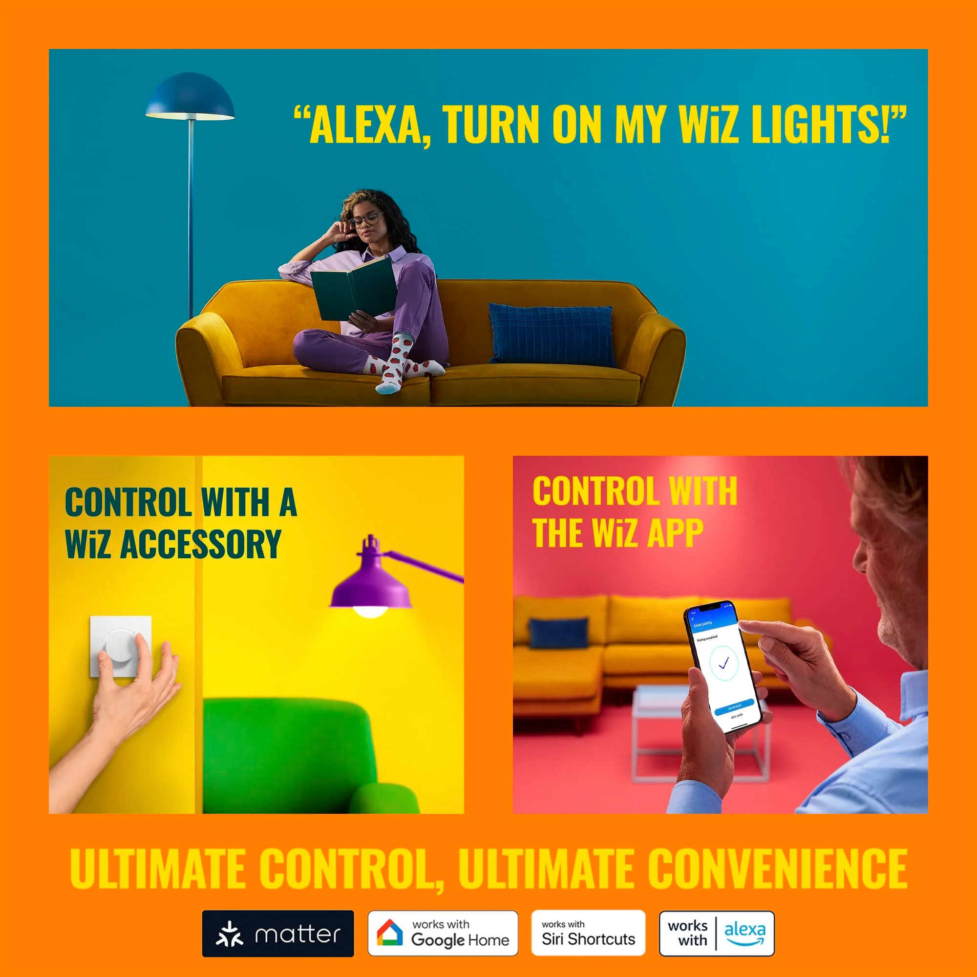 WiZ Connected Smart Light Strip - Sunset to Sunrise Automation + Preset Light Modes + Control with Voice or App, Full Color RGB, 100 ft Cut to Fit - Image 8