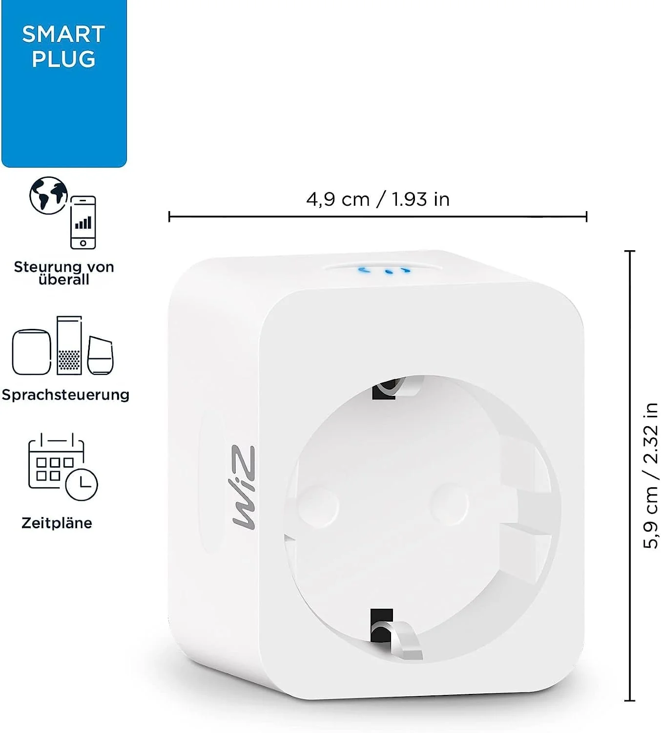 WiZ Smart Plug - Smart Plug - App / Voice Control via Wi-Fi - Single Pack - White Without power consumption meter - Image 4