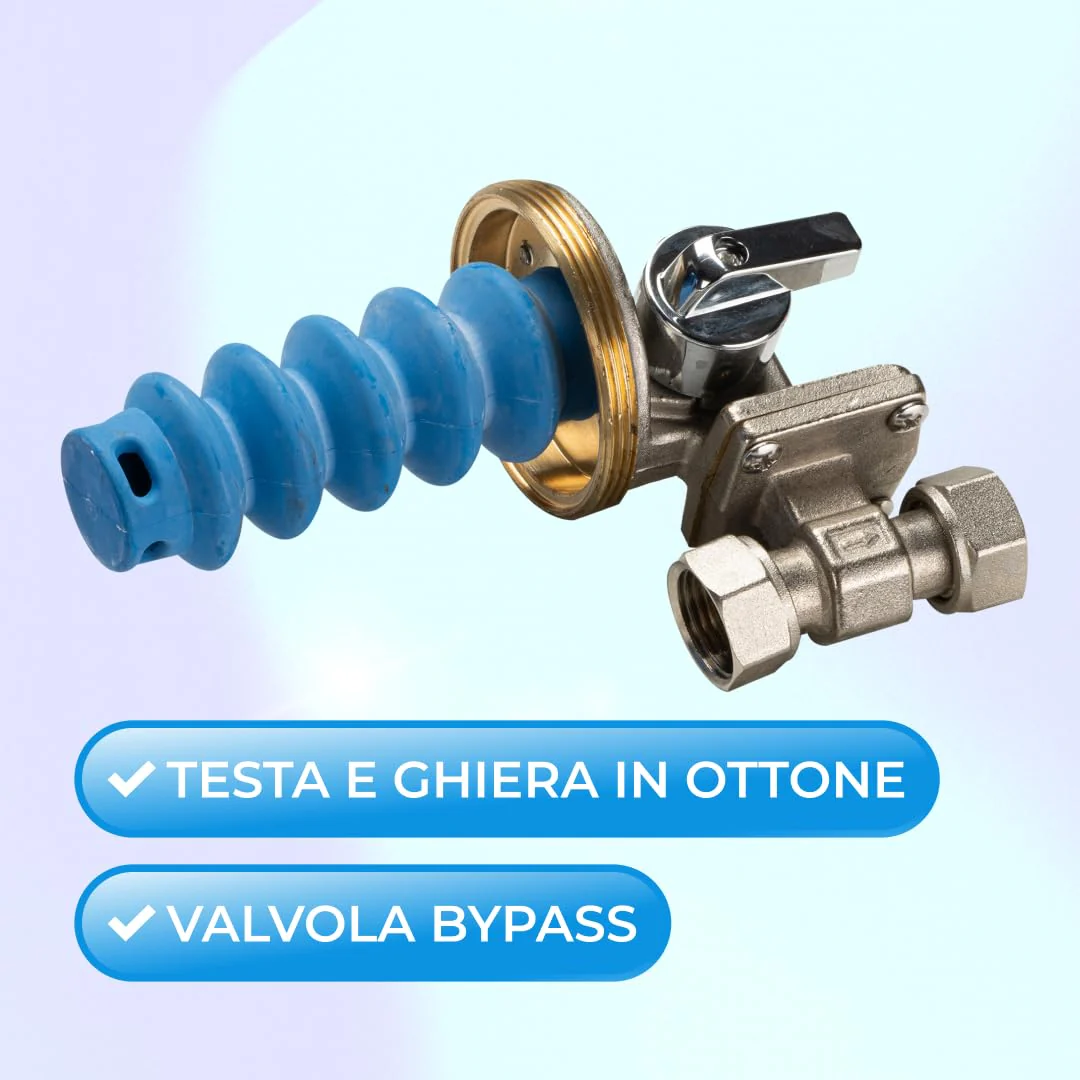 WK Rotating Polyphosphate Dispenser with Bypass, Connections 1/2 Inch, Transparent Shatterproof Pot, Limescale and Corrosion Protection for Sanitary and Sanitary Systems - Image 3