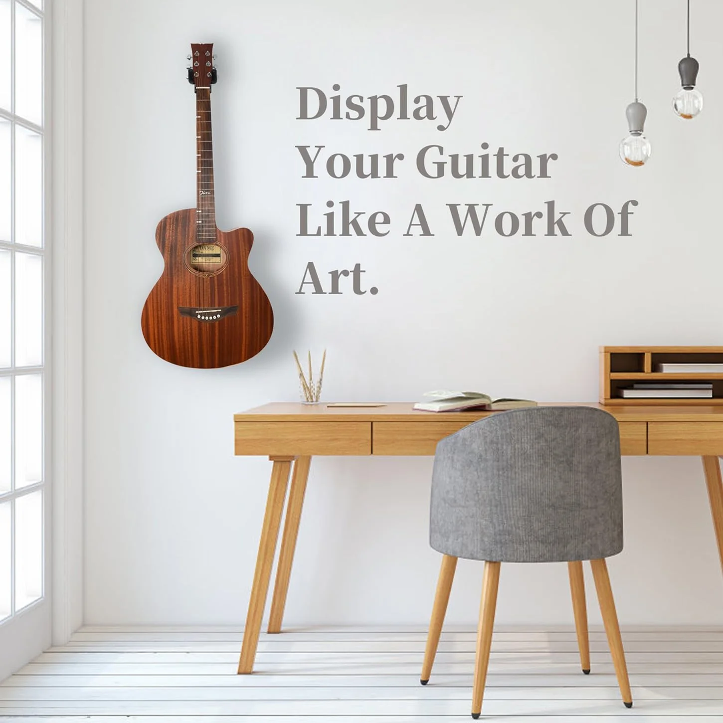 WOGOD Guitar Wall Mount Hangers 5 Pack Hanging Guitar Mount for Acoustic Electric Guitar Hanger Wall Mount Stylish Guitar Wall Mount - Image 7