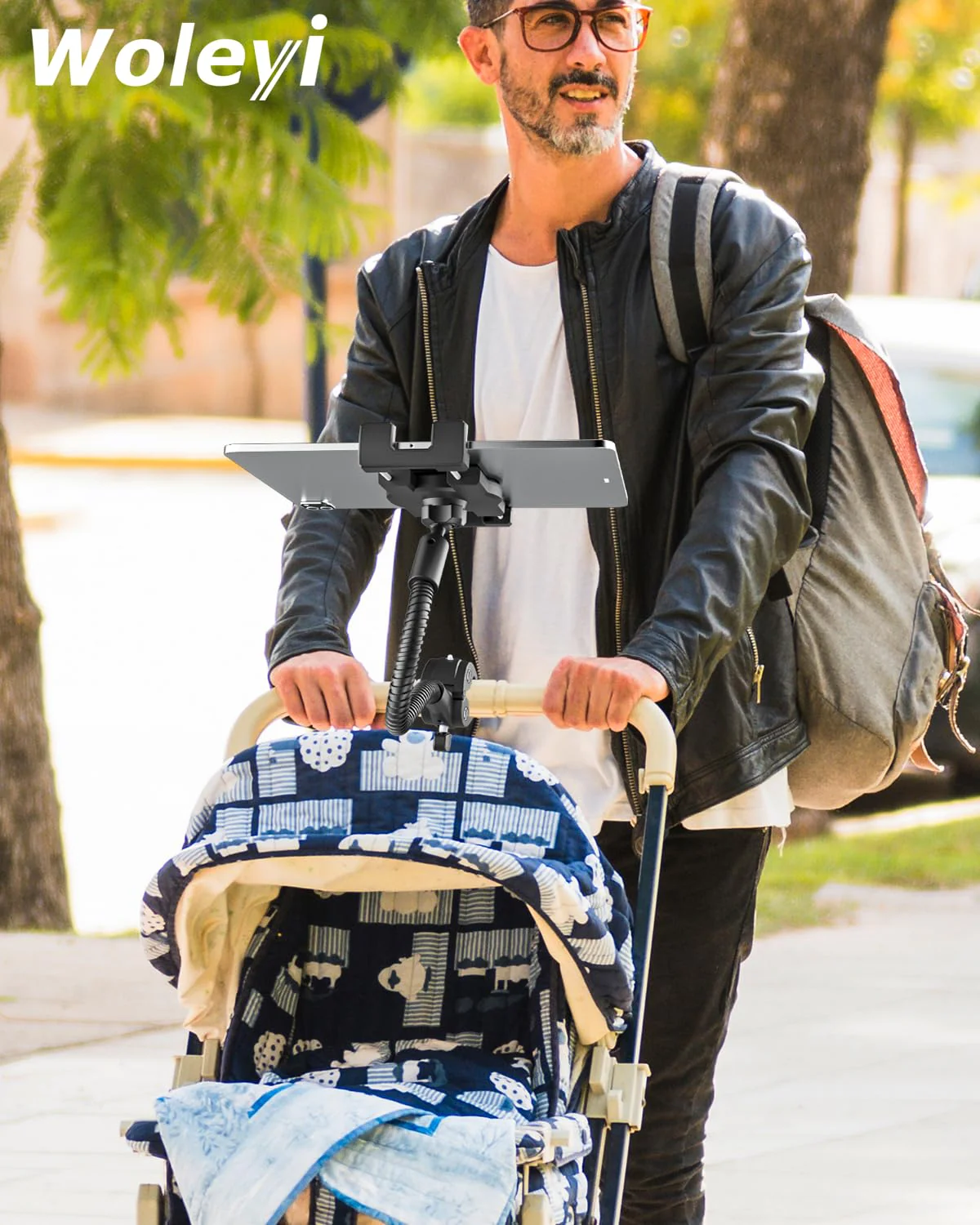 woleyi Gooseneck Treadmill Tablet Holder, Exercise Bike Handlebar Clamp for Spin Bike Peloton, Indoor Stationary Bicycle, Elliptical, Stroller for 4.7-13" iPad Pro Air Mini, Phone, Galaxy, Fire, Ebook - Image 7