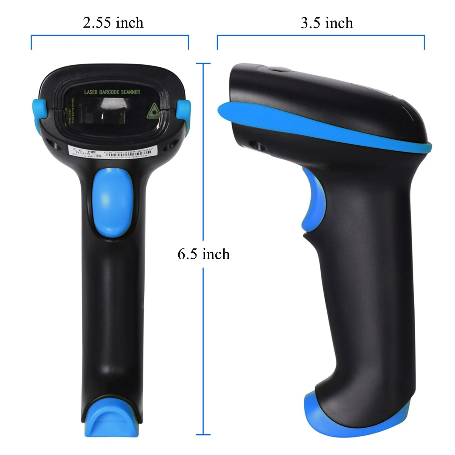 WoneNice 2.4G Wireless Barcode Scanner – 1D Handheld Cordless Barcode Reader for Retail, Warehouse, Inventory – 100ft Range, Plug & Play – Compatible with Windows, Linux, POS (Blue) Blue - Image 6