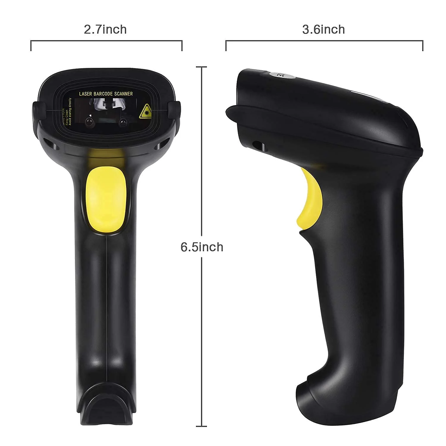 WoneNice Barcode Scanner USB Laser Wired Handheld Bar Code Scanner Reader with Stand, Black - Image 4