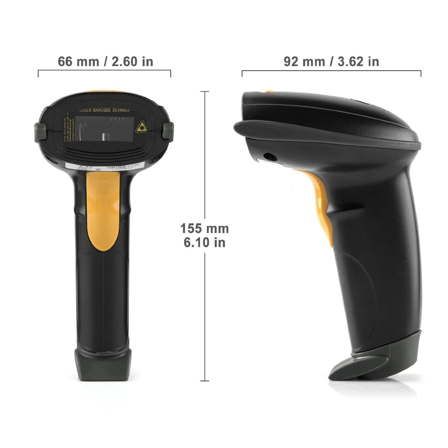 WoneNice USB Laser Barcode Scanner Wired Handheld Bar Code Scanner Reader Black - Image 3