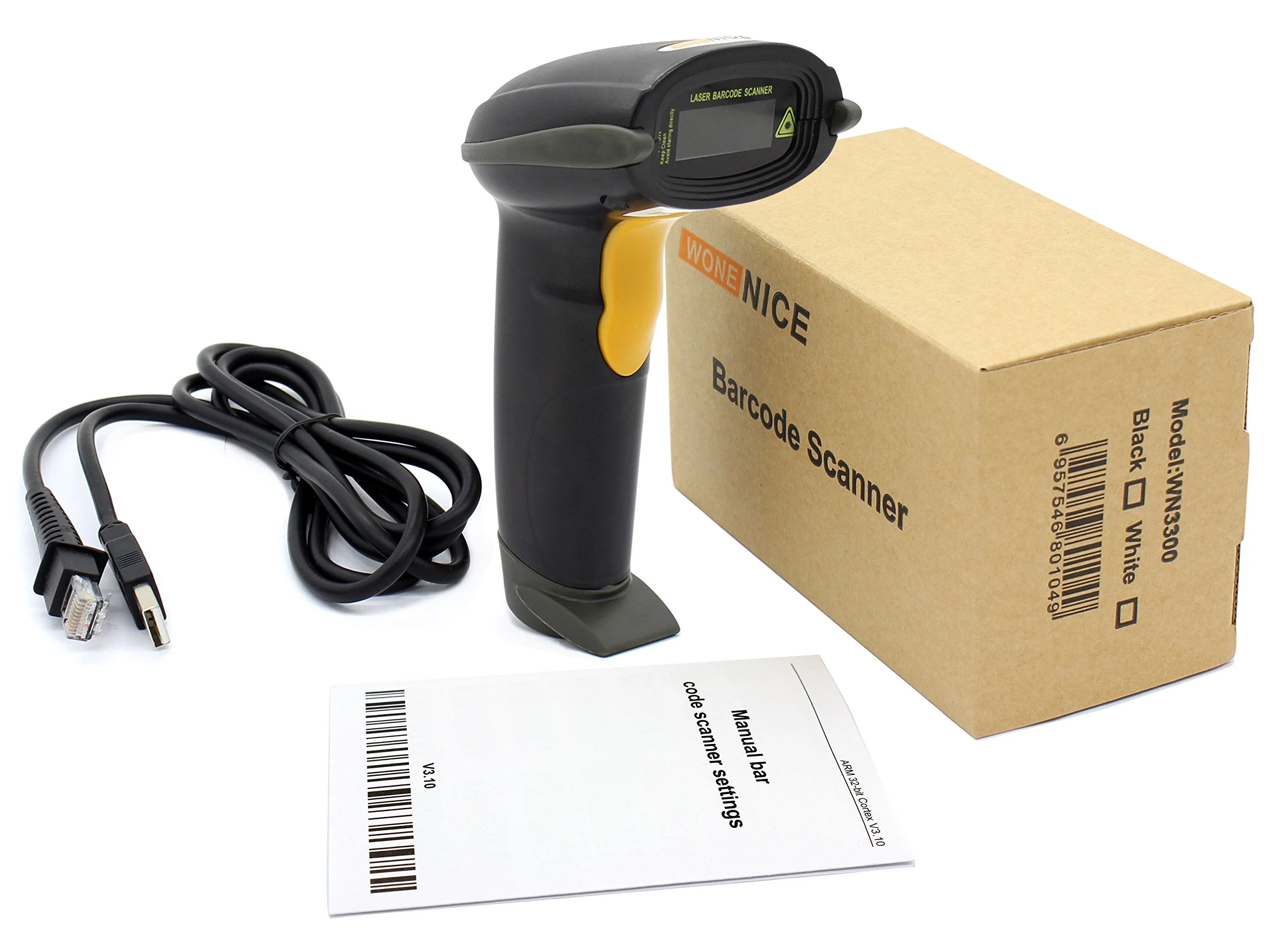 WoneNice USB Laser Barcode Scanner Wired Handheld Bar Code Scanner Reader Black - Image 8