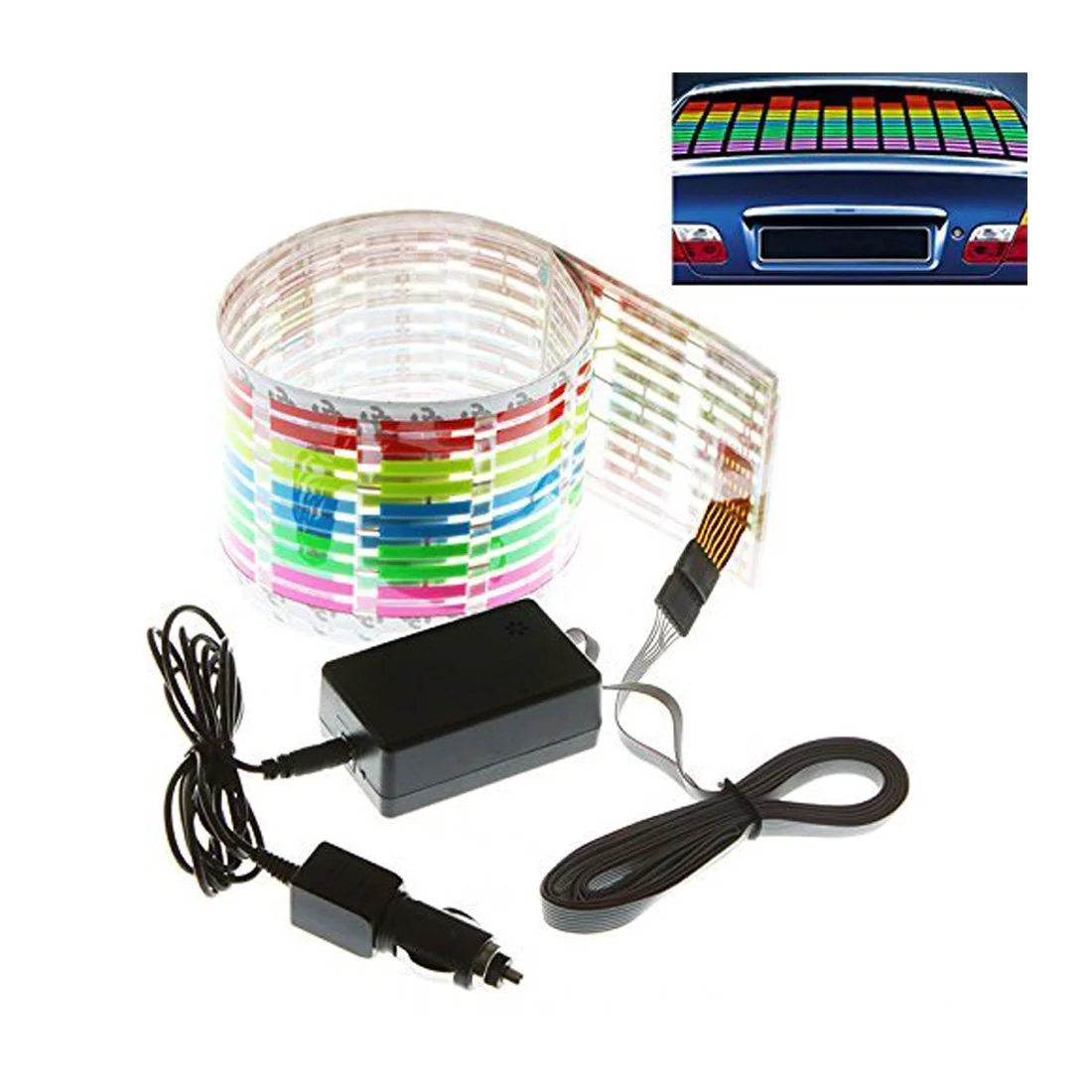 WONFAST® Sound Music Beat Activated Car Sticker Equalizer Rhythm LED Flash Light Audio Voice Rhythm Lamp (90x25cm) 90x25cm - Image 2