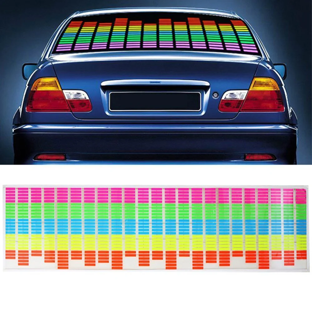 WONFAST® Sound Music Beat Activated Car Sticker Equalizer Rhythm LED Flash Light Audio Voice Rhythm Lamp (90x25cm) 90x25cm - Image 8