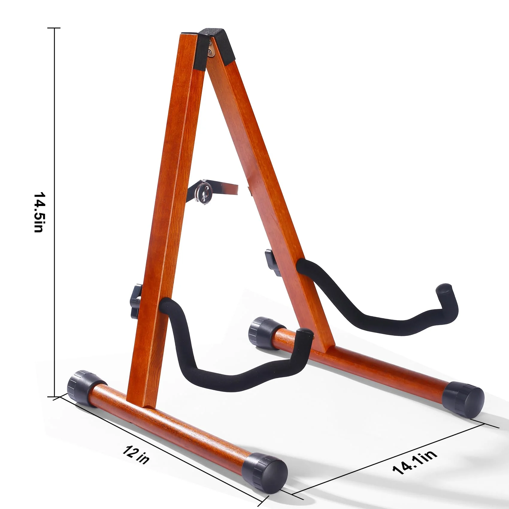 Wood Guitar Stand,Folding A- Frame Floor Guitar Rack for Guitars,Bass, Strings Instrument,Acoustic Guitar Display Rack (MA-38G Mahogany) MA-38G Mahogany - Image 5