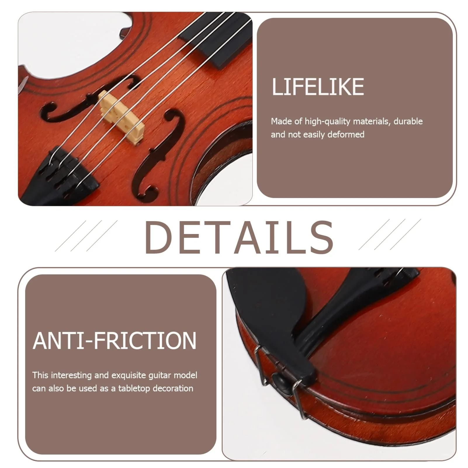 Wooden Miniature Double Bass with Stand Bow and Case Mini Contrabass Mini Musical Instrument Collectible Home Decoration 14X5X1.5CM - Image 5