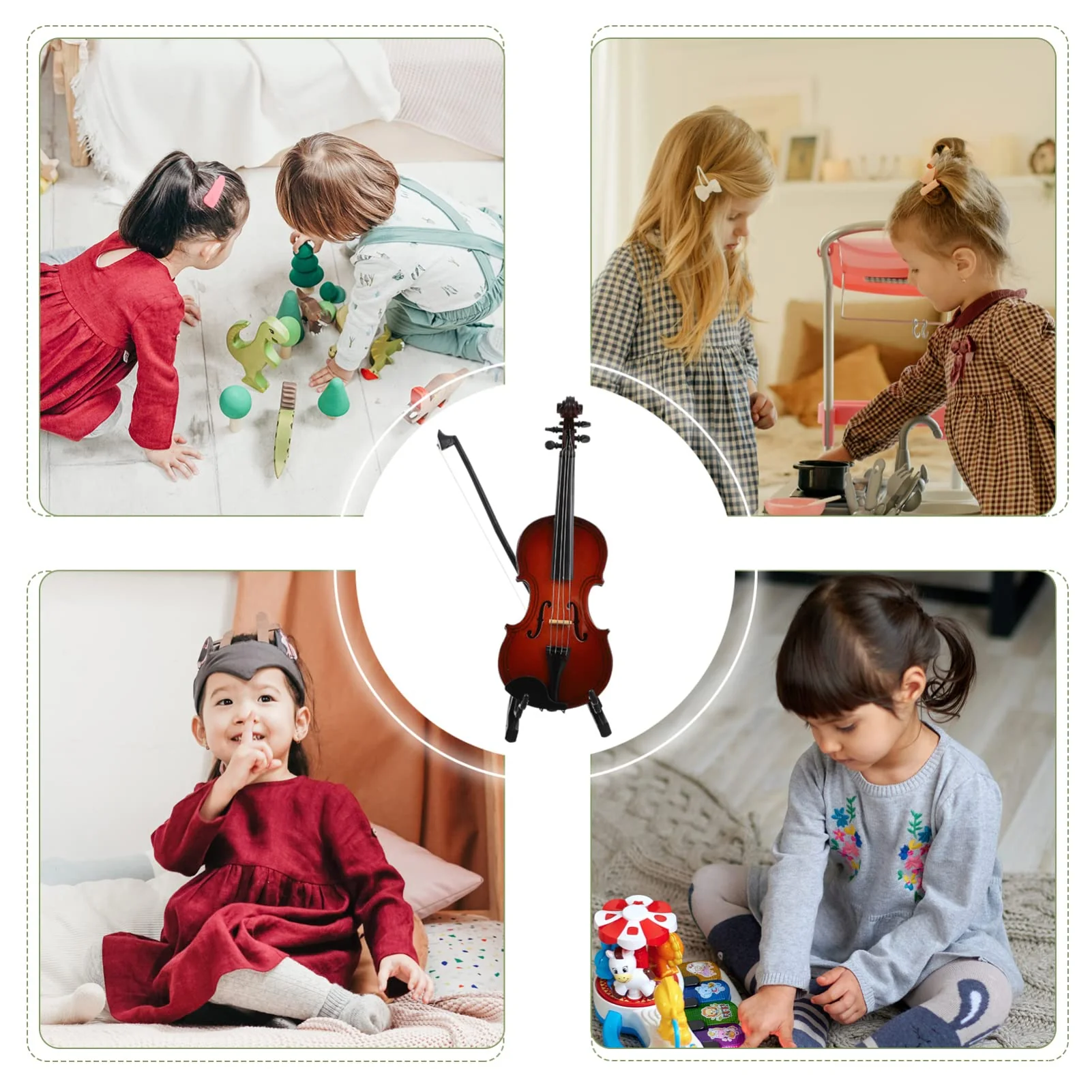 Wooden Miniature Double Bass with Stand Bow and Case Mini Contrabass Mini Musical Instrument Collectible Home Decoration 14X5X1.5CM - Image 7