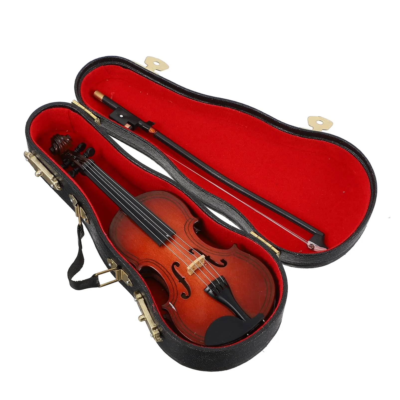 Wooden Miniature Double Bass with Stand Bow and Case Mini Contrabass Mini Musical Instrument Collectible Home Decoration 14X5X1.5CM - Image 8