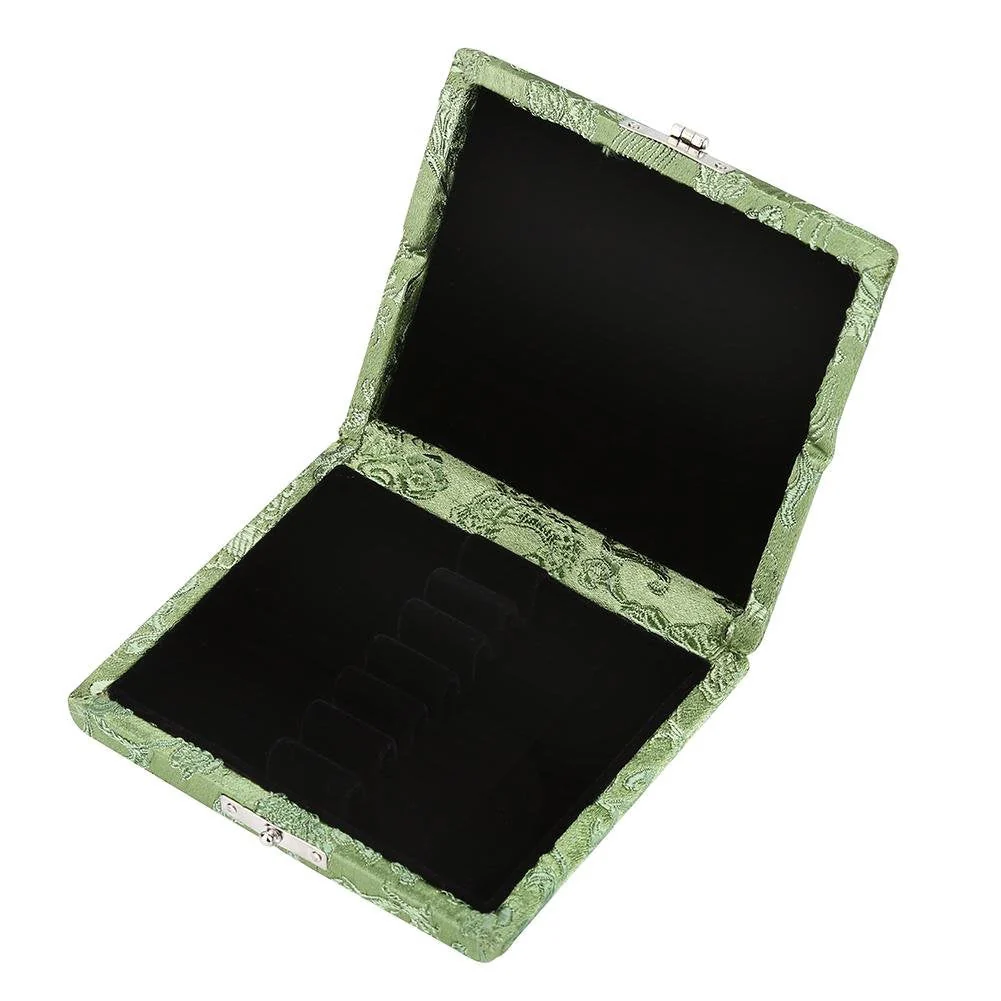 Wooden Oboe Case Holder Box for 6pcs Oboe Reeds Silk Cloth Cover Case Holder Storage(Green) - Image 7