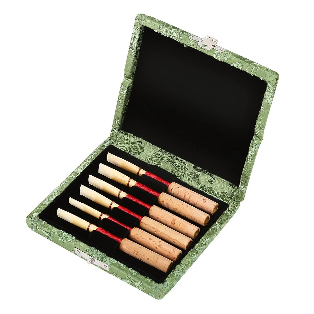 Wooden Oboe Case Holder Box for 6pcs Oboe Reeds Silk Cloth Cover Case Holder Storage(Green) - Image 8