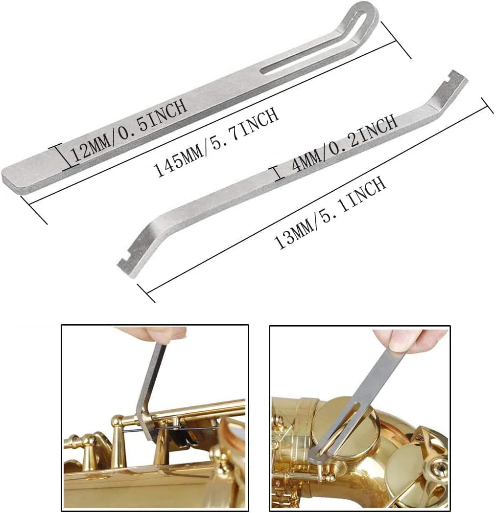 Woodwind Instrument Repair Tool Kit Stainless Steel Key Cover Adjusting Dual Head Spring Hook Key Buttons Protector for Sax Clarinet Oboe Flute Piccolo 4PCS - Image 4