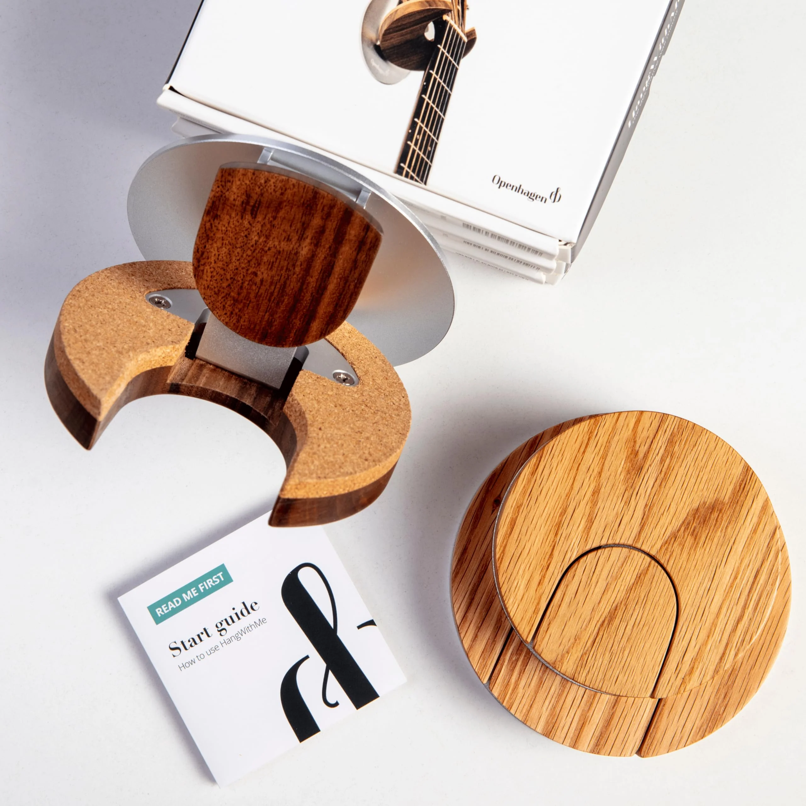 World’s Only - Collapsible Electric Guitar Hanger and Wall Mount Bracket Holder for Electric Guitars and Basses - Danish Design - Space Saving - Wooden - Walnut Color - Scratch Proof (Walnut) - Image 5