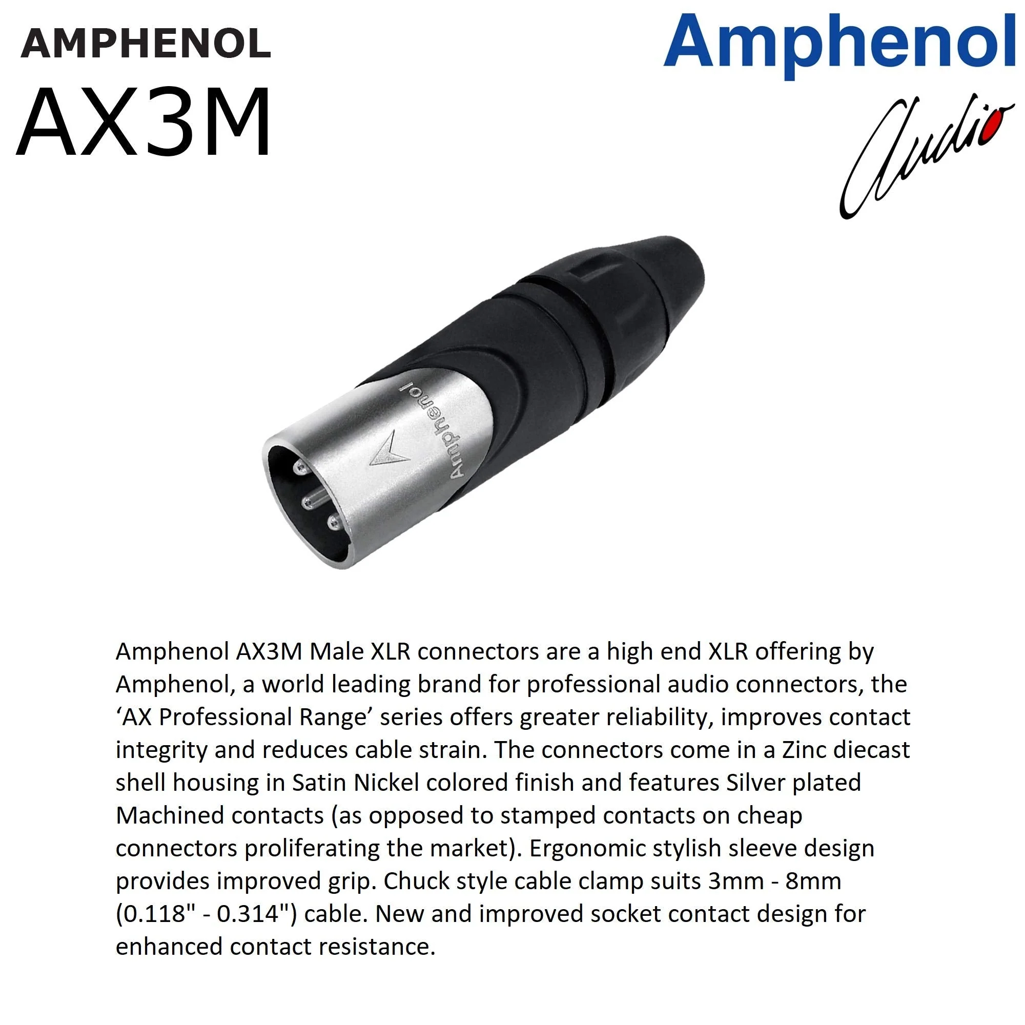 WORLDS BEST CABLES 2 Units - 1 Foot - Canare L-4E6S, Star Quad Balanced Male to Female Microphone Cables with Amphenol AX3M & AX3F Silver XLR Connectors - Custom Made - Image 5