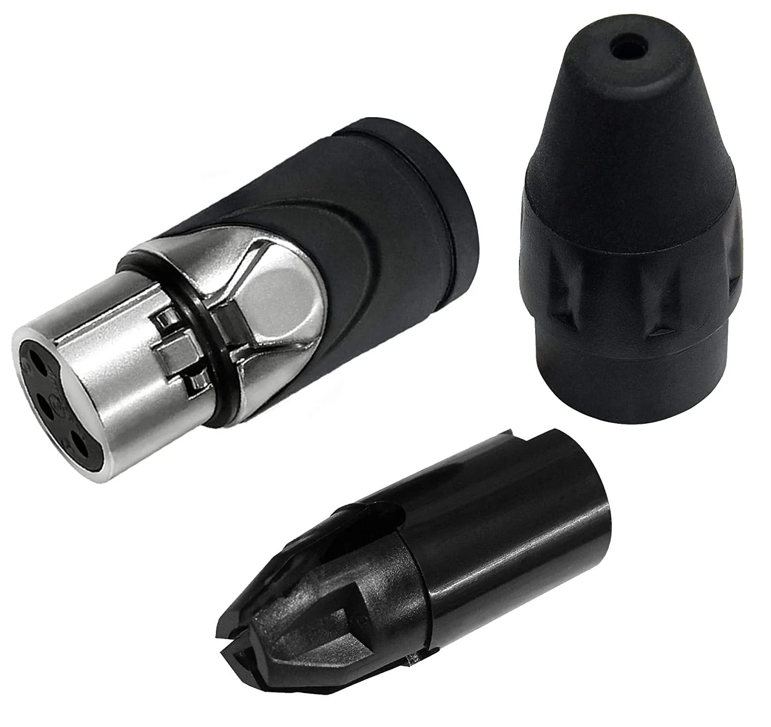 WORLDS BEST CABLES 2 Units - 6 Inch - Canare L-4E6S, Star Quad Balanced Male to Female Microphone Cables with Amphenol AX3M & AX3F Silver XLR Connectors - Custom Made - Image 8