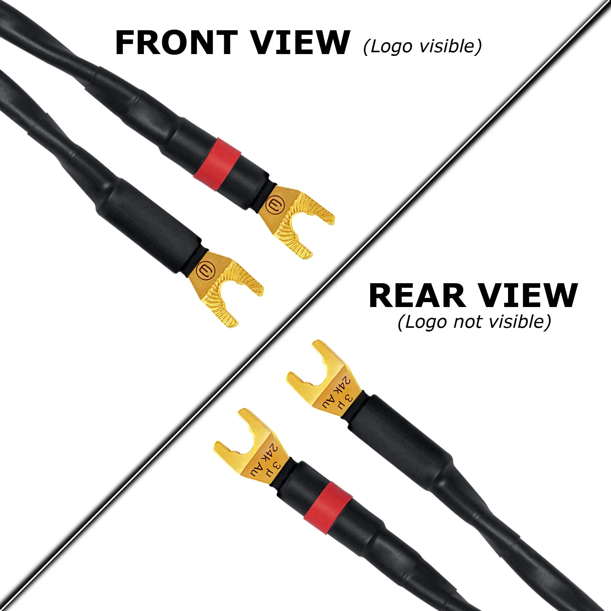 WORLDS BEST CABLES 3 Foot - Canare 4S11 – Audiophile Grade - HiFi Star-Quad Speaker Cable Pair with Eminence Gold Banana & Spade Connectors - Image 4
