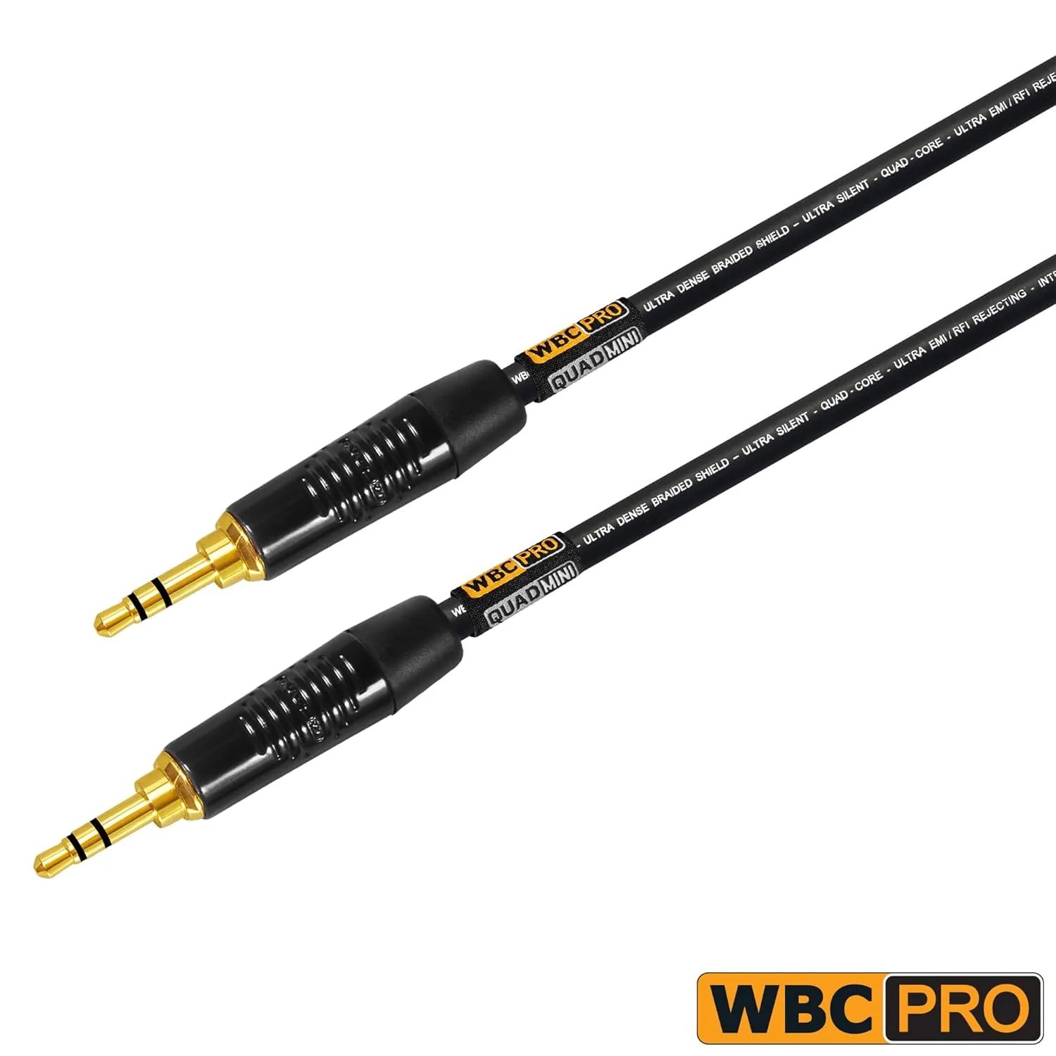 WORLDS BEST CABLES 3 Foot - Quad Balanced Connecting Cable CUSTOM MADE using Mogami 2893 wire and Neutrik-Rean NYS231BG 3.5mm Gold Mini TRS Plugs - Image 2